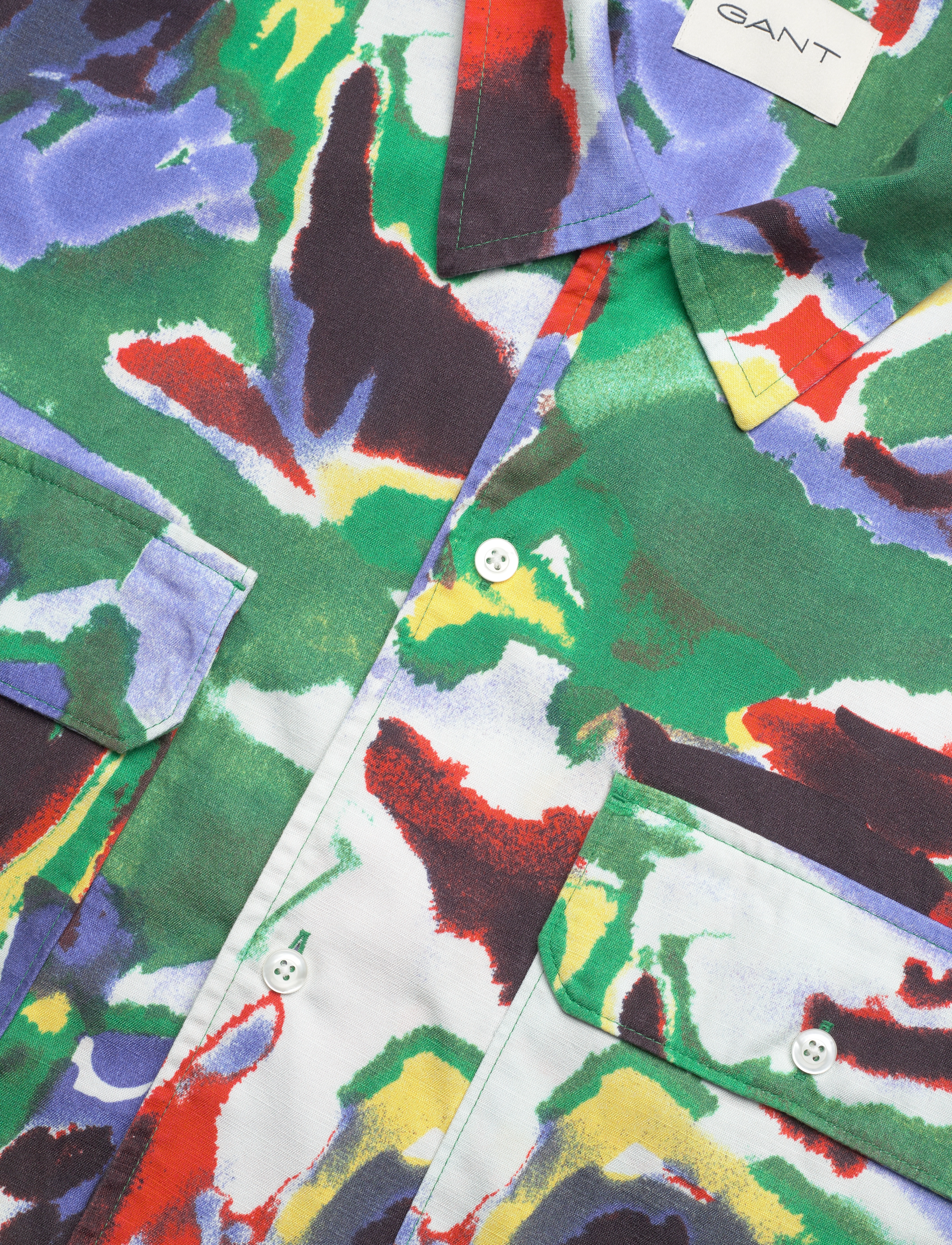 GANT - REL COTTON LYOCELL PRINT SS SHIRT - multicolor - 3