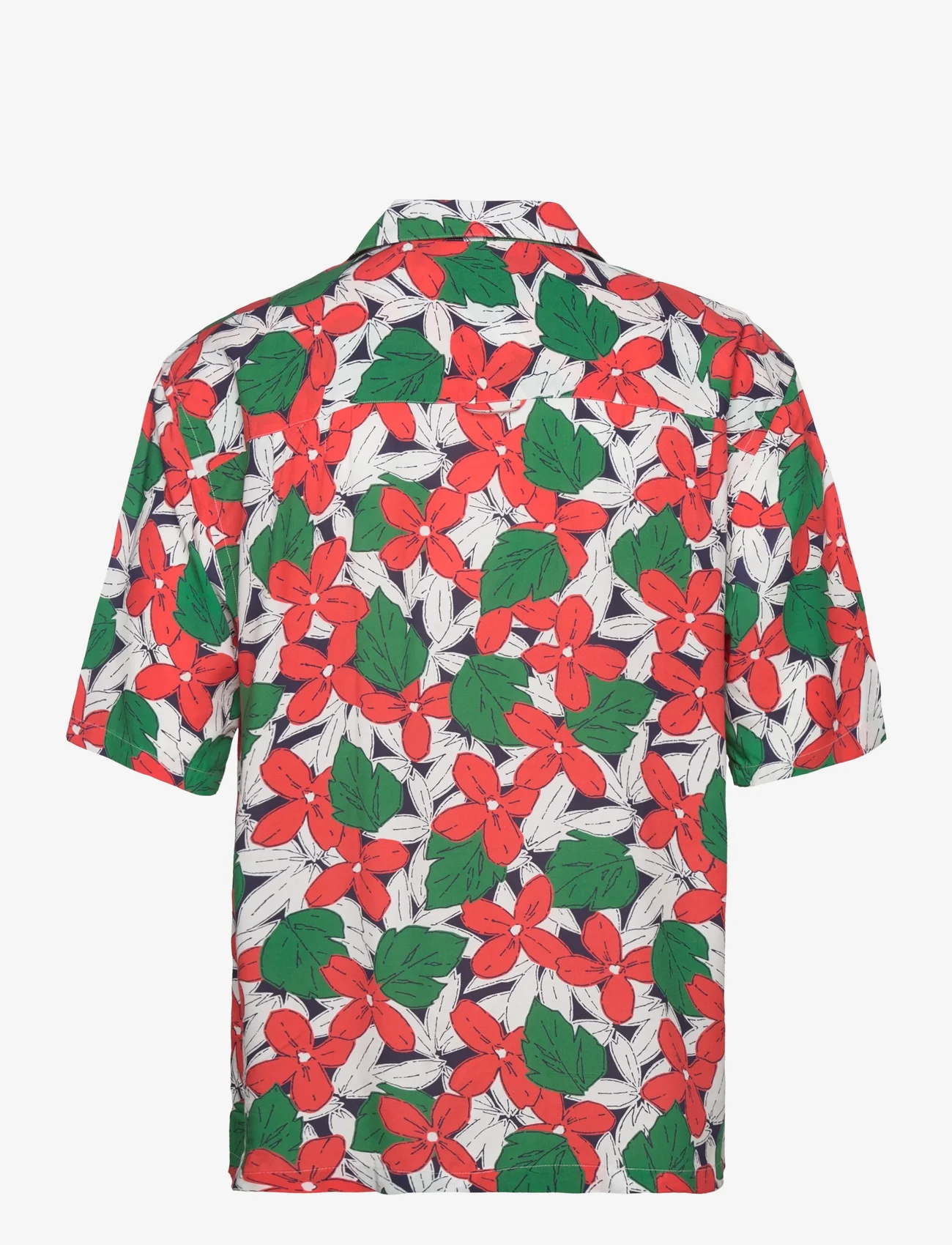 GANT - REL VISCOSE FLORAL PRINT SS SHIRT - kortärmade skjortor - lavish green - 1
