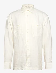 GANT - REL GMNT DYED LINEN SHIRT - linen shirts - cream - 0