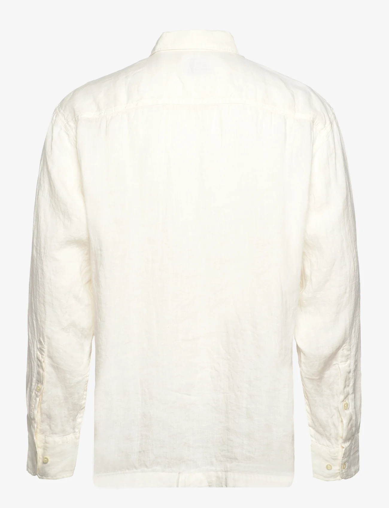 GANT - REL GMNT DYED LINEN SHIRT - linen shirts - cream - 1