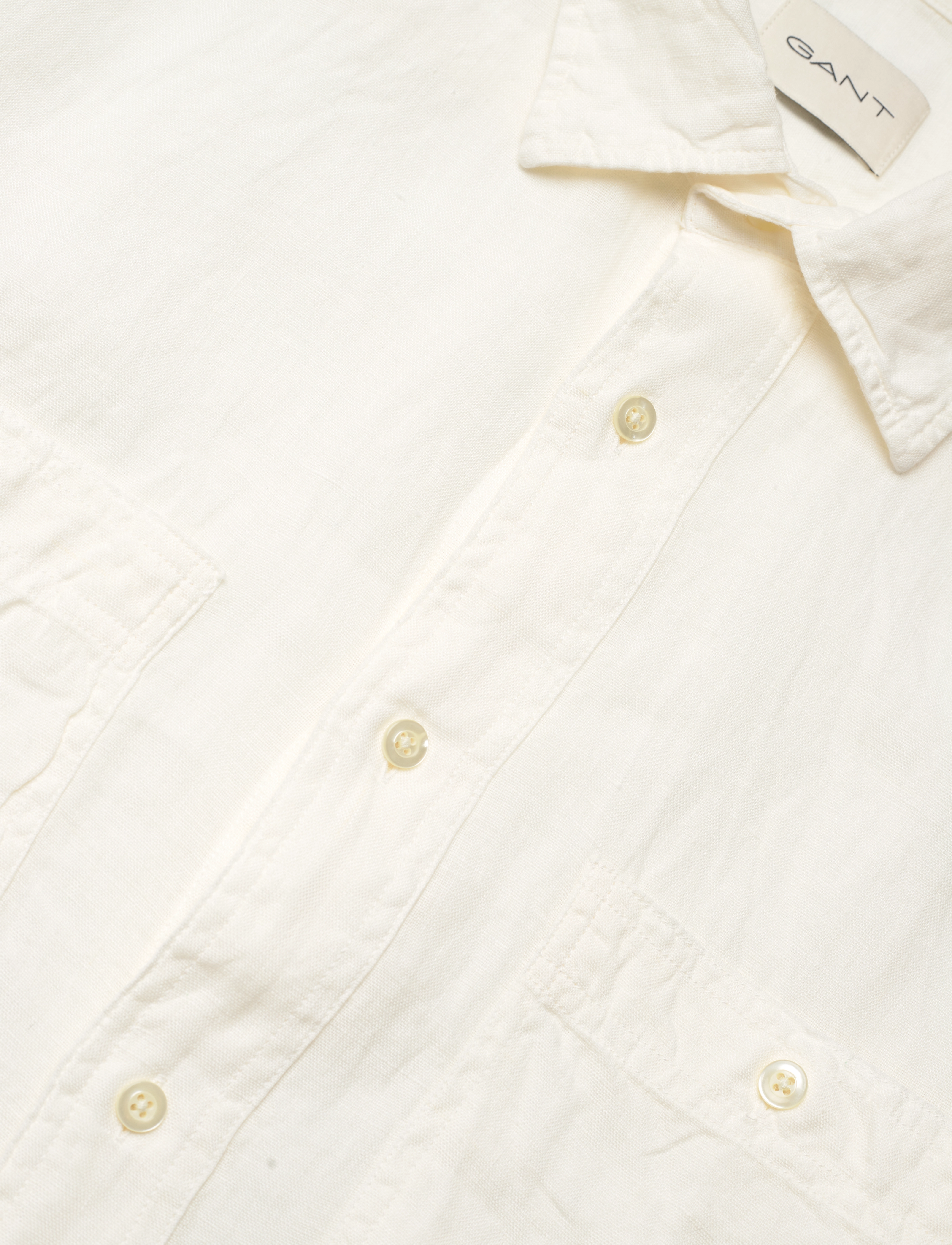 GANT - REL GMNT DYED LINEN SHIRT - cream - 3