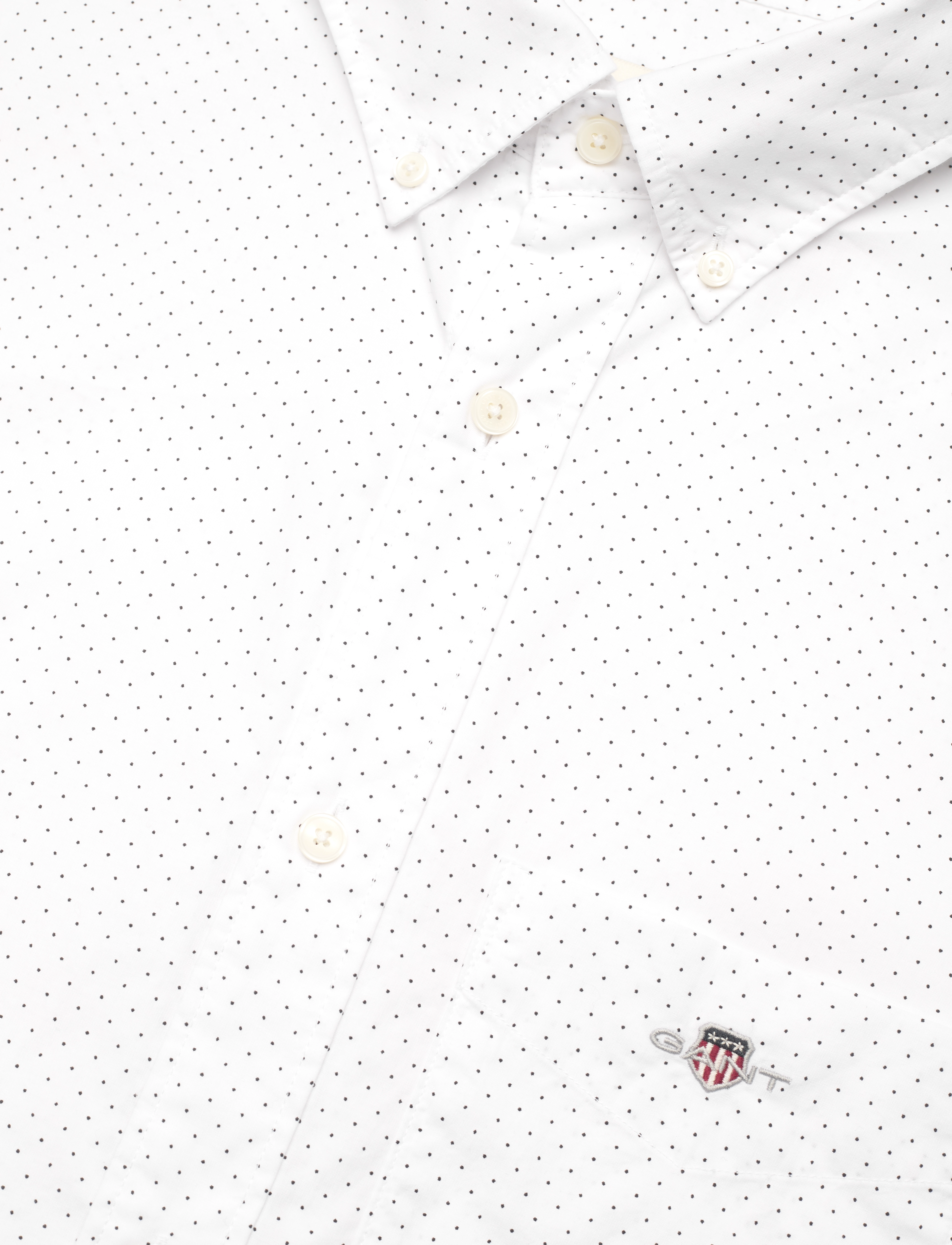 GANT - REG MICRO DOT POPLIN SS SHIRT - white - 3