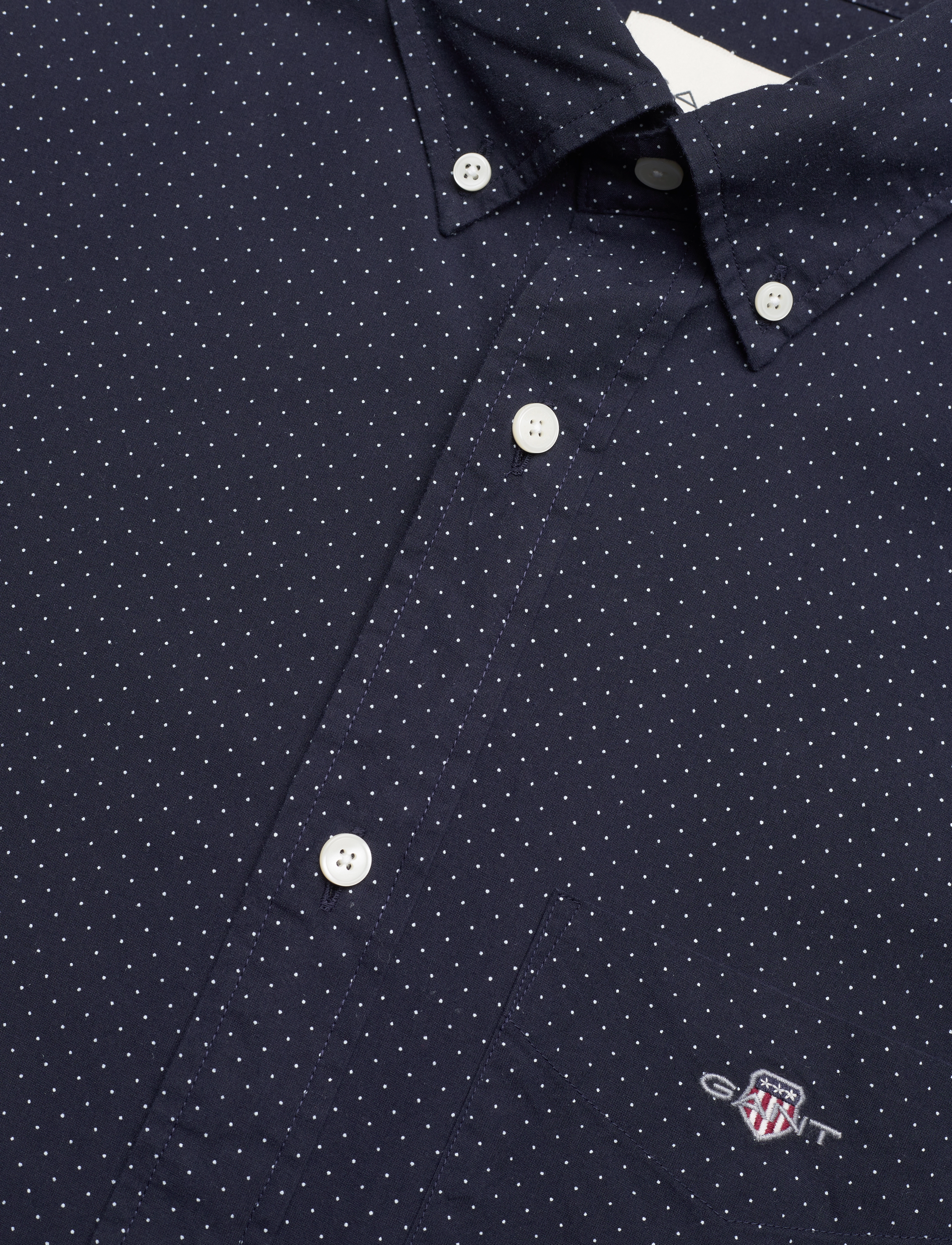 GANT - REG MICRO DOT POPLIN SHIRT - evening blue - 3