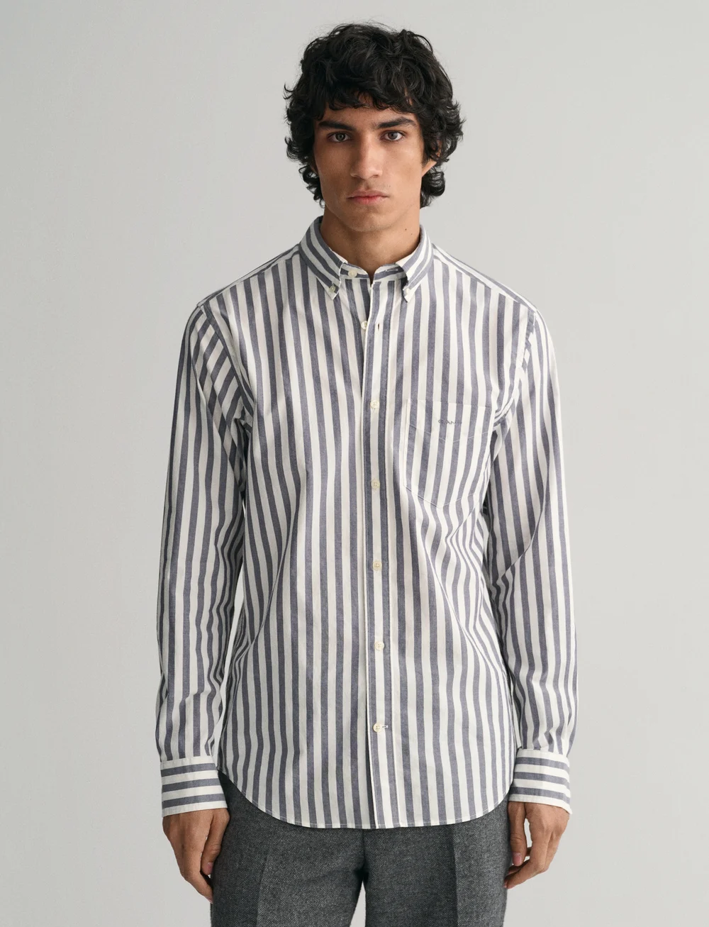 GANT - REG POPLIN STRIPE SHIRT - gestreifte hemden - classic blue - 0