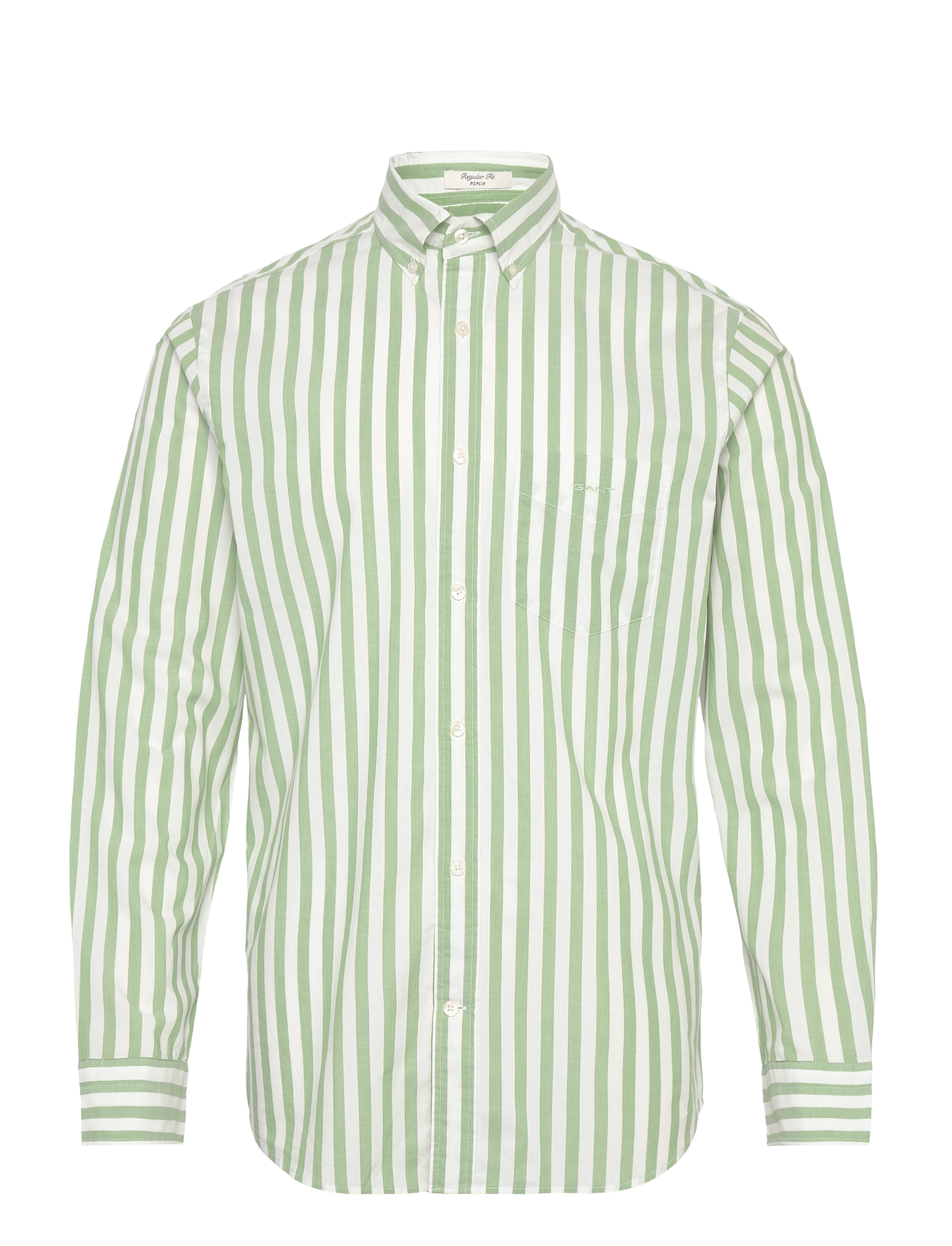 GANT - REG POPLIN STRIPE SHIRT - foliage green - 1