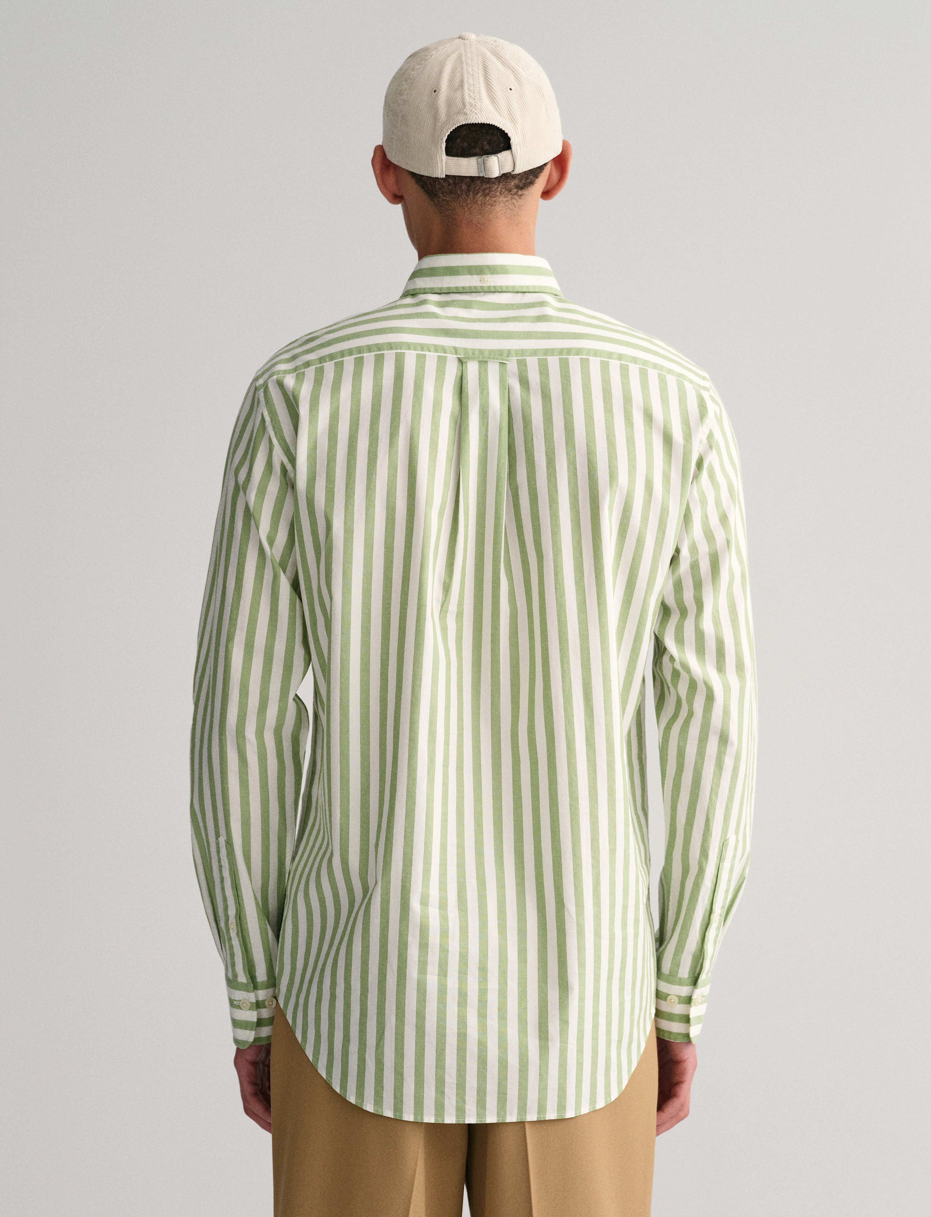 GANT - REG POPLIN STRIPE SHIRT - foliage green - 3