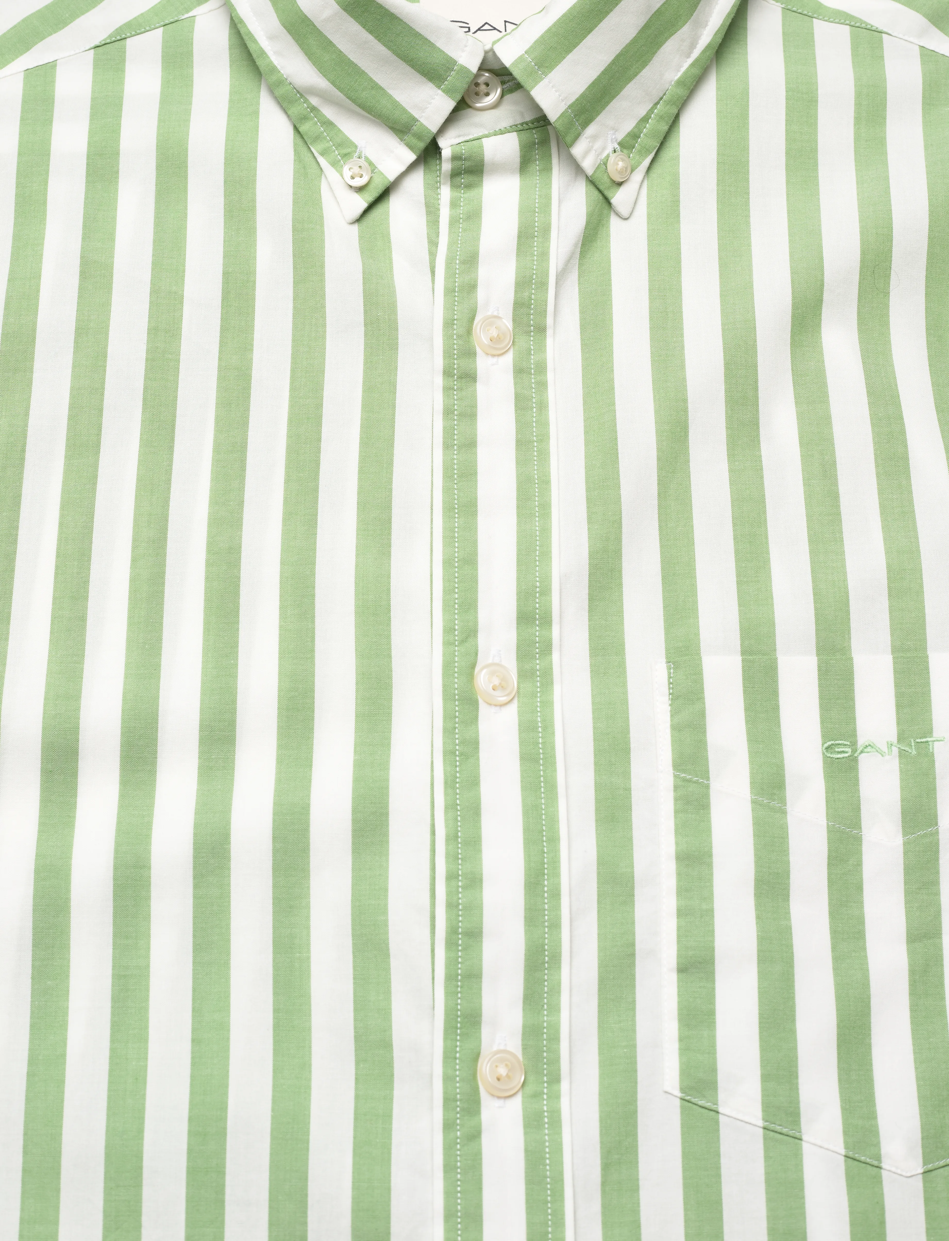 GANT - REG POPLIN STRIPE SHIRT - foliage green - 5