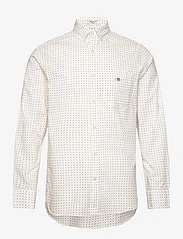 GANT - REG MICRO PRINT SHIRT - short-sleeved shirts - eggshell - 0