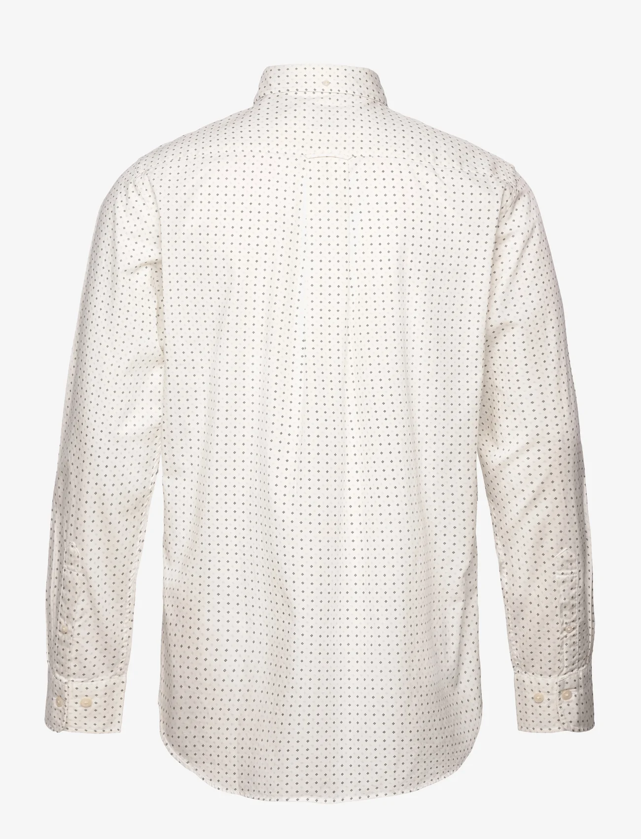 GANT - REG MICRO PRINT SHIRT - short-sleeved shirts - eggshell - 1
