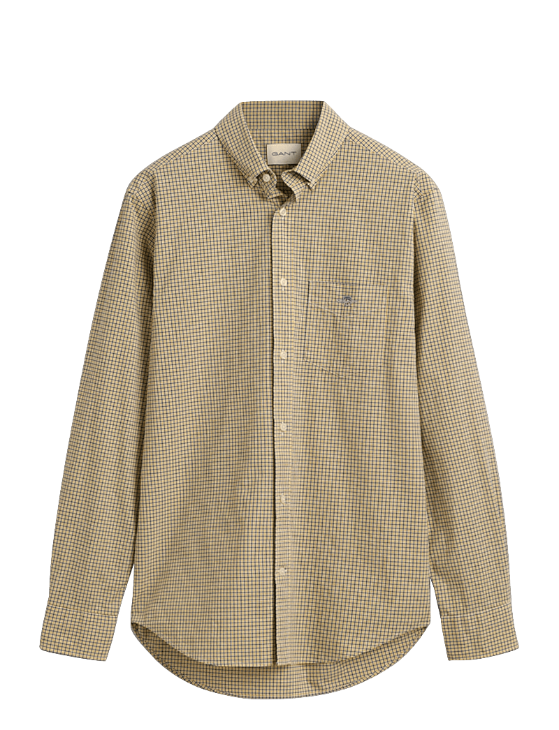 GANT - REG POPLIN MICRO CHECK SHIRT - ruudulised särgid - dark mustard yellow - 1