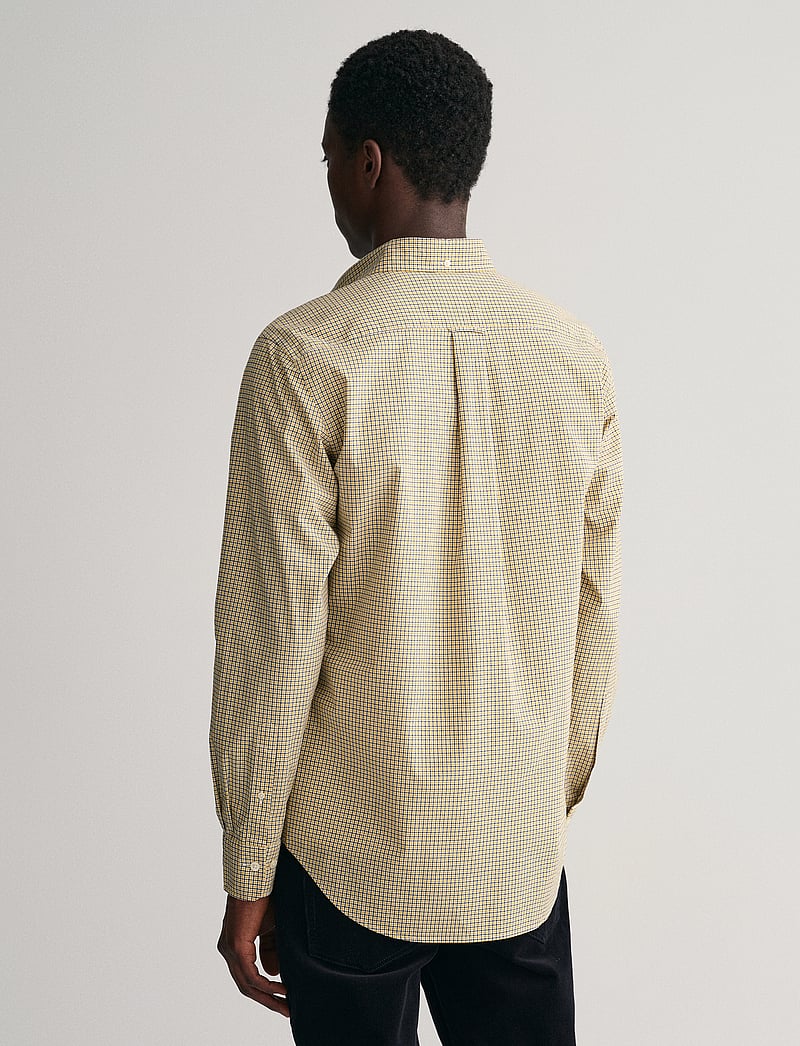 GANT - REG POPLIN MICRO CHECK SHIRT - ruudulised särgid - dark mustard yellow - 2