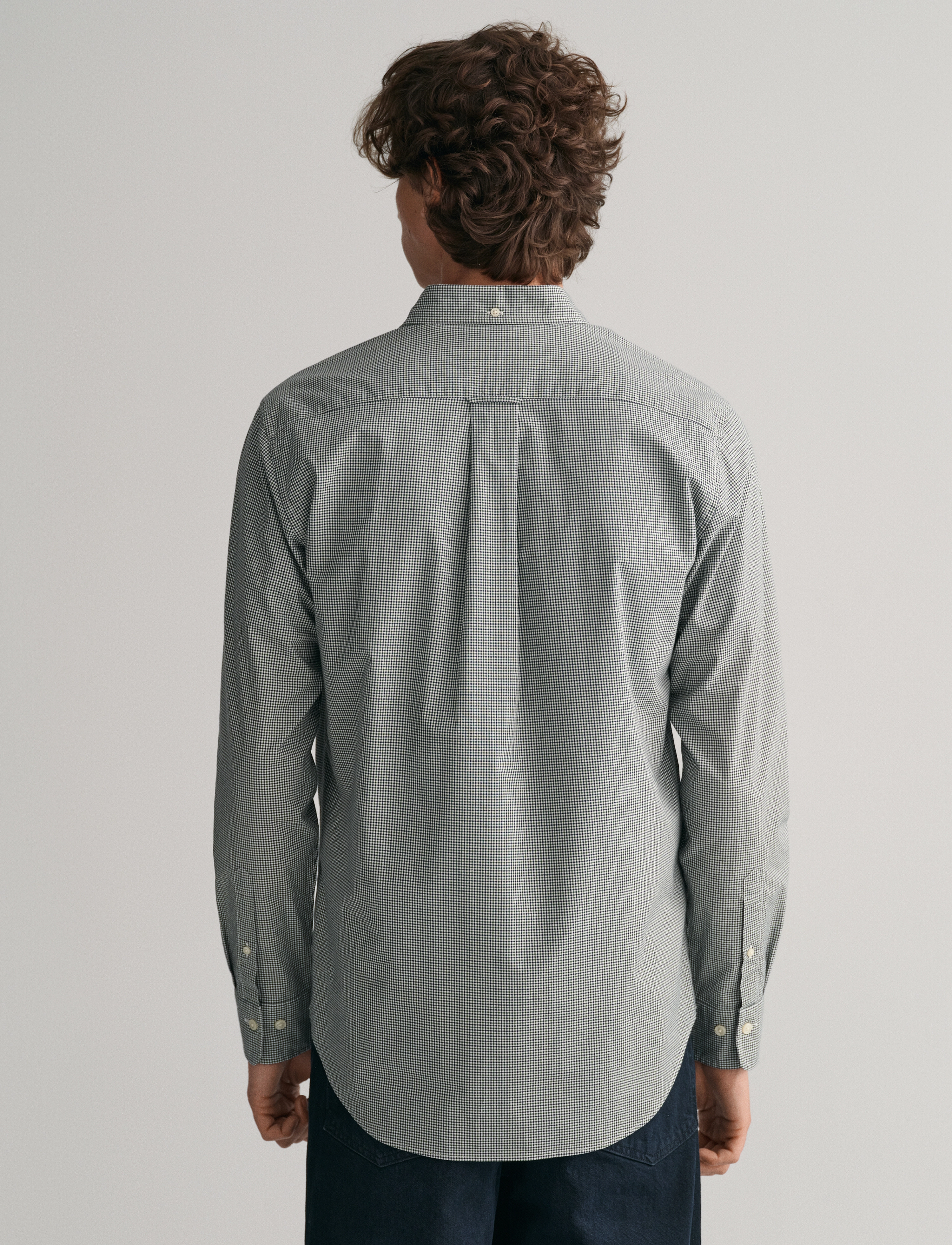 GANT - REG POPLIN MICRO CHECK SHIRT - forest green - 2
