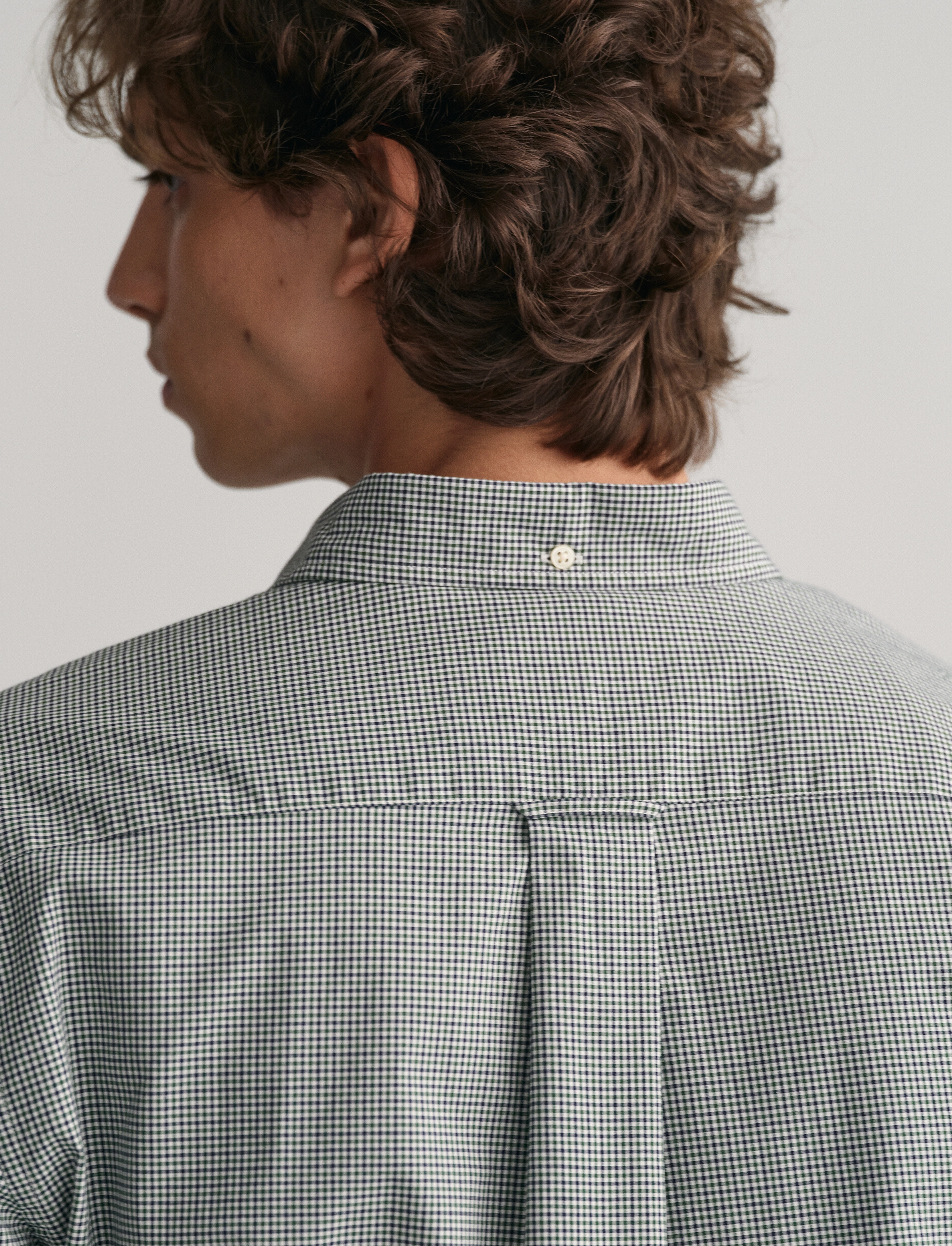 GANT - REG POPLIN MICRO CHECK SHIRT - forest green - 3