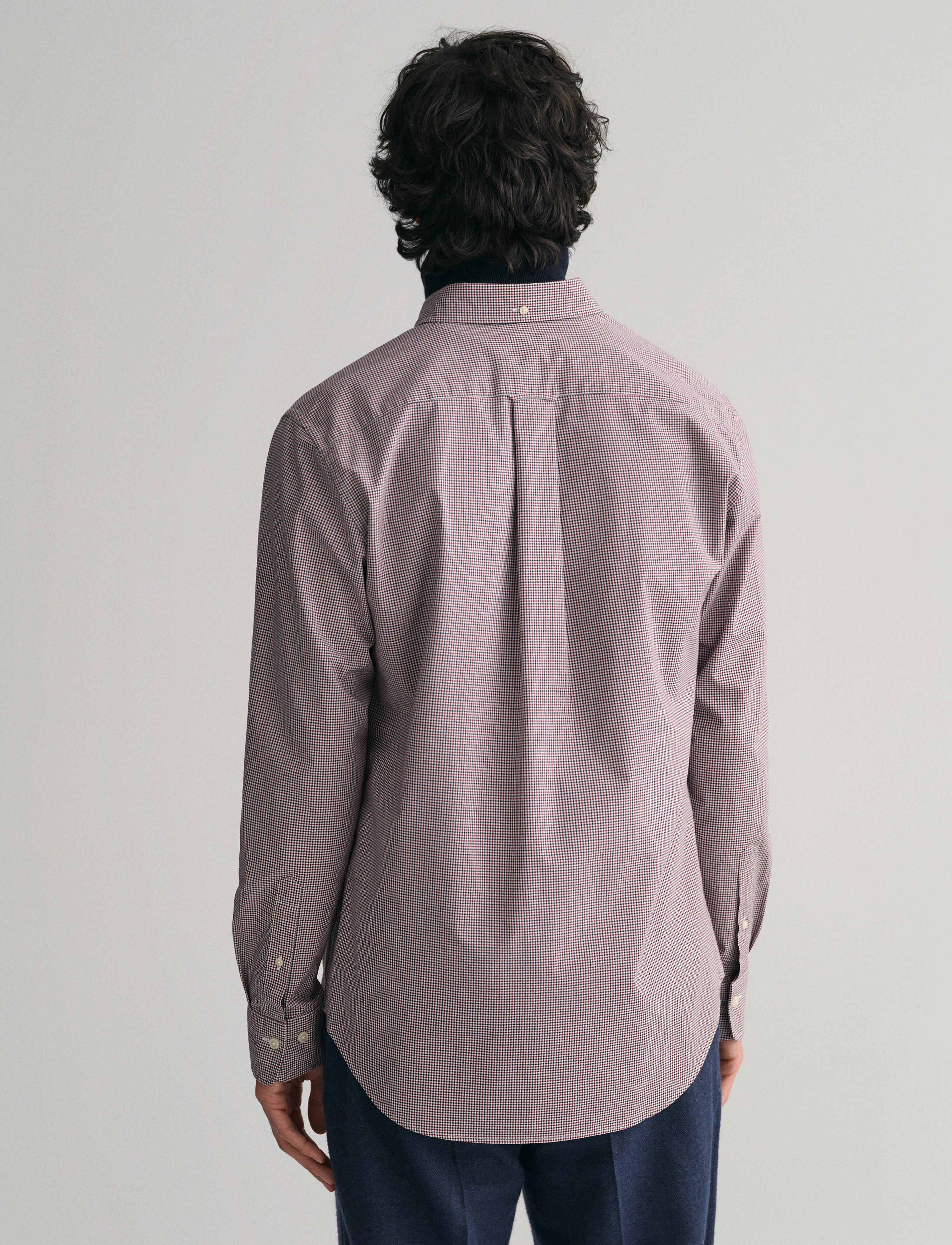GANT - REG POPLIN MICRO CHECK SHIRT - plumped red - 3