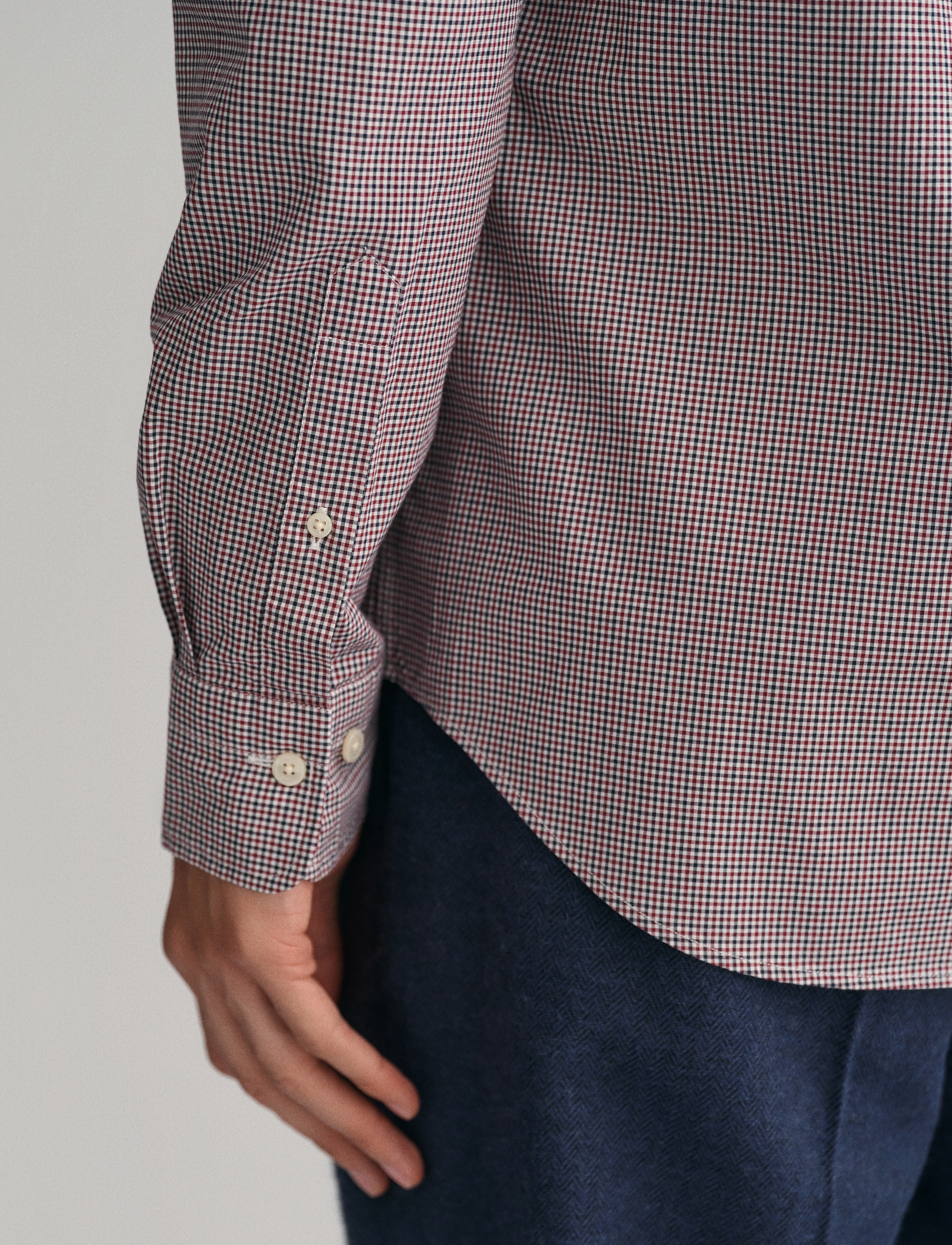 GANT - REG POPLIN MICRO CHECK SHIRT - plumped red - 4