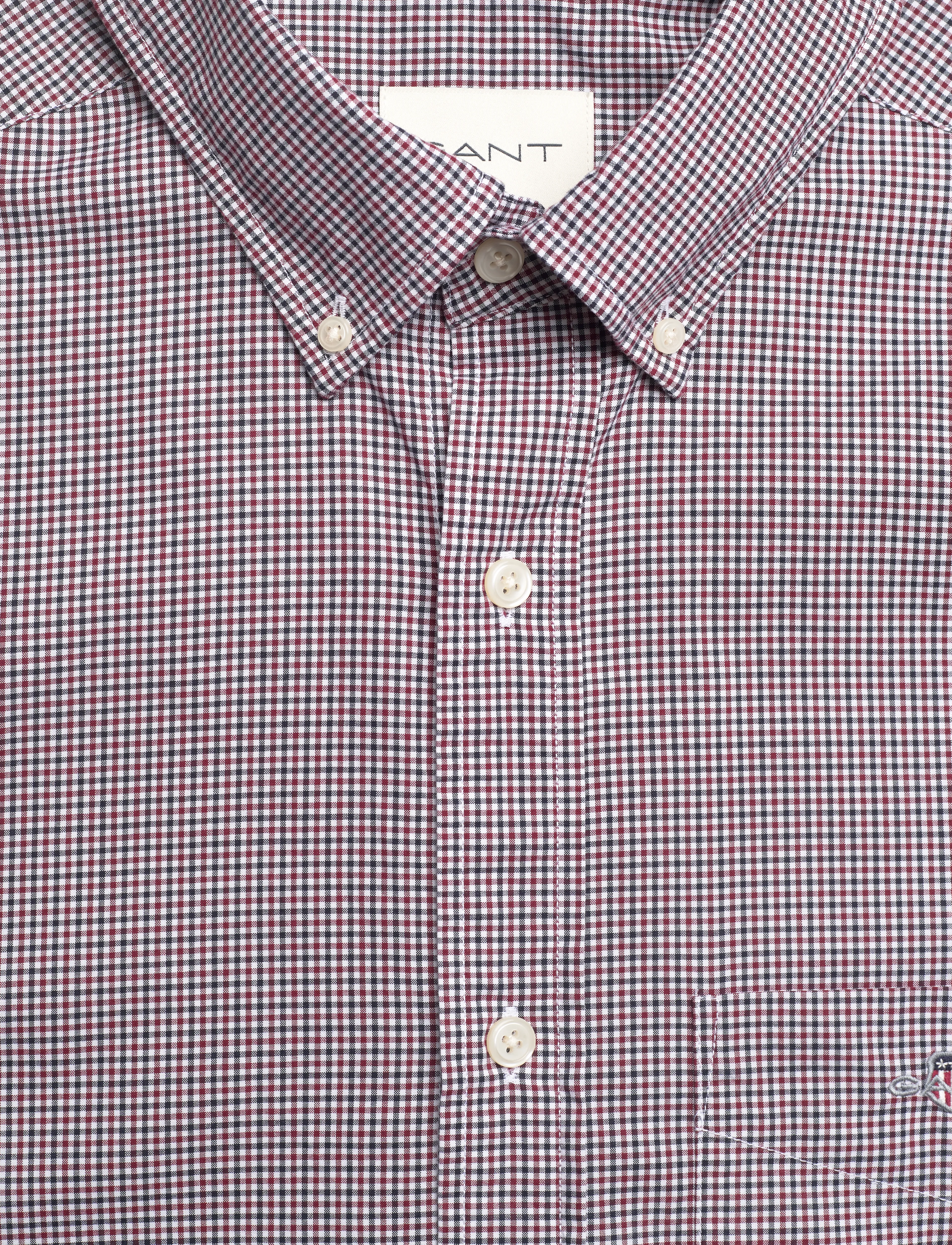 GANT - REG POPLIN MICRO CHECK SHIRT - plumped red - 5