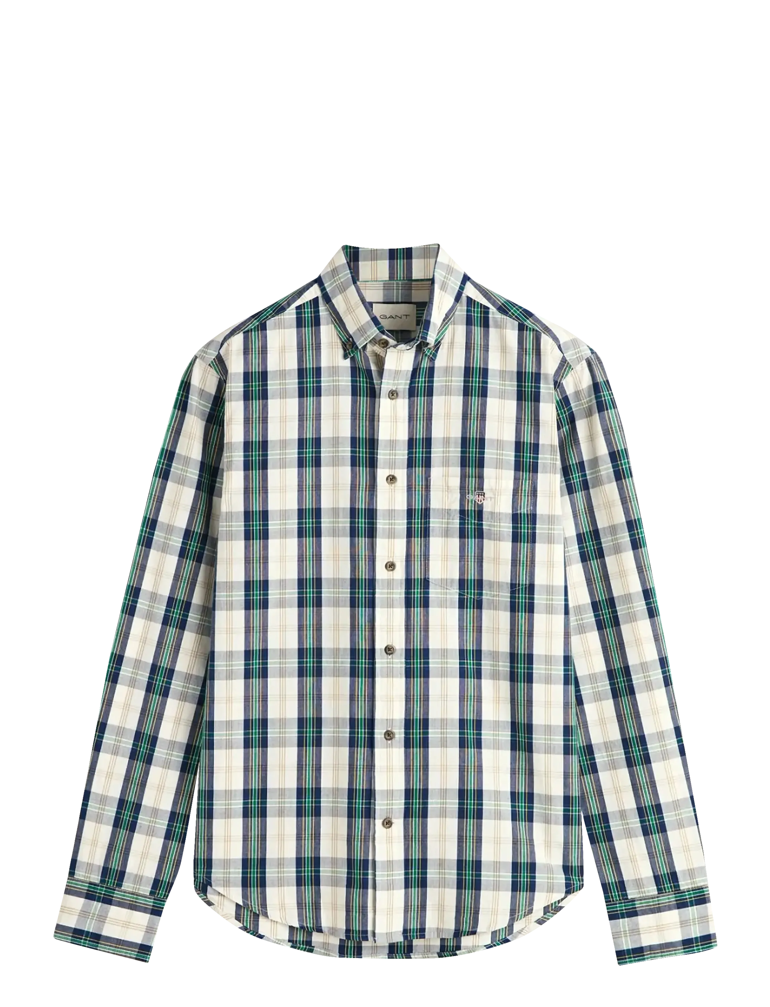 REG UT ARCHIVE POPLIN CHECK SHIRT - EGGSHELL