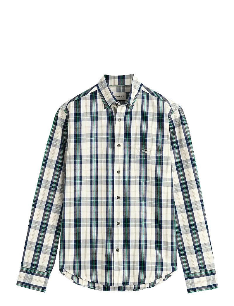 GANT - REG UT ARCHIVE POPLIN CHECK SHIRT - rutiga skjortor - eggshell - 1