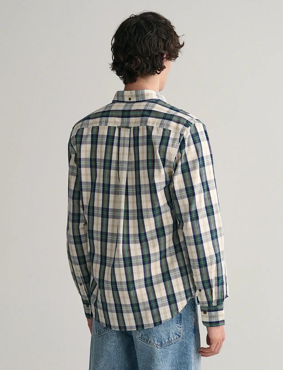 Gant - REG UT ARCHIVE POPLIN CHECK SHIRT - ternede skjorter - eggshell - 3