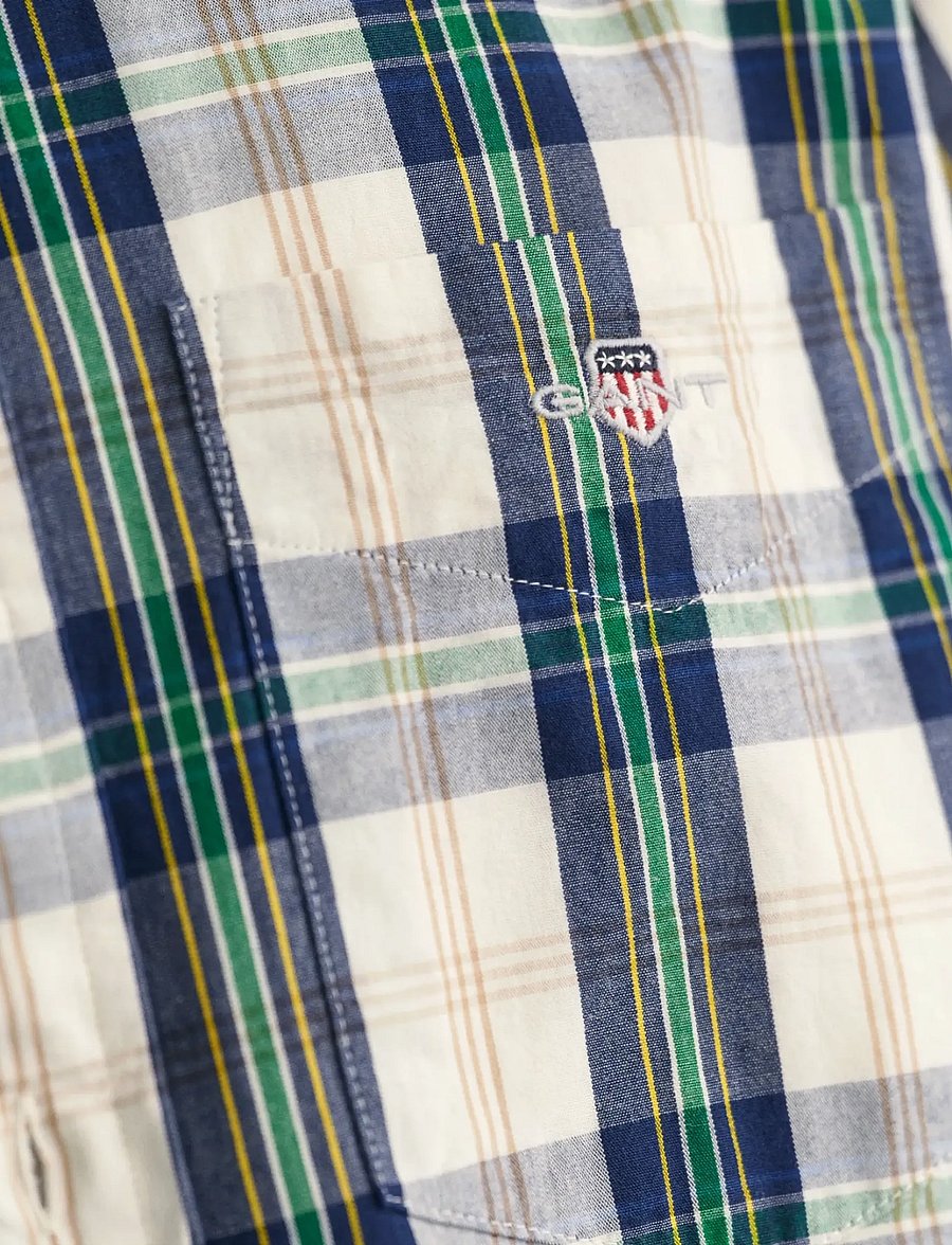 Gant - REG UT ARCHIVE POPLIN CHECK SHIRT - ternede skjorter - eggshell - 4