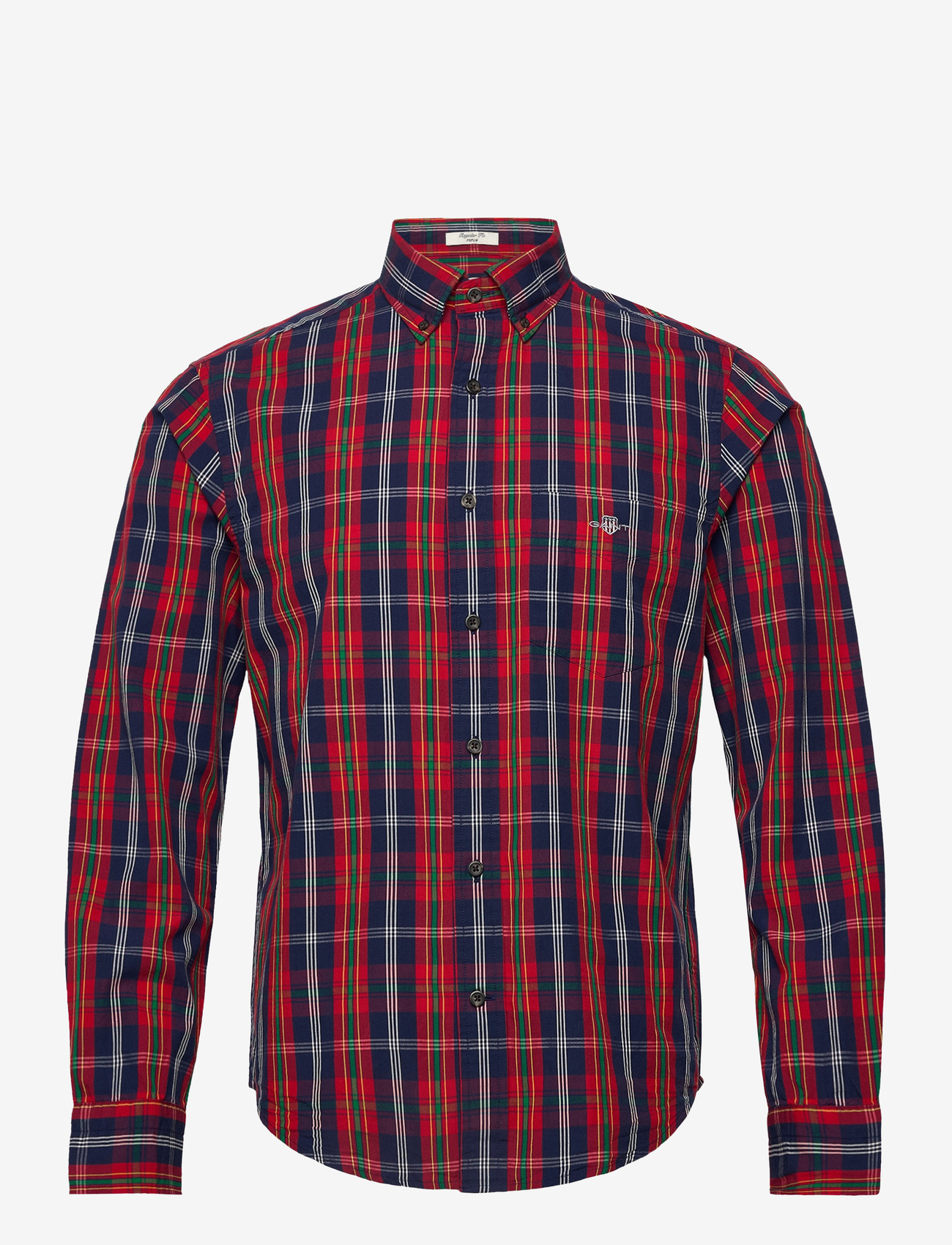 GANT - REG UT ARCHIVE POPLIN CHECK SHIRT - peruskauluspaidat - persian blue - 1