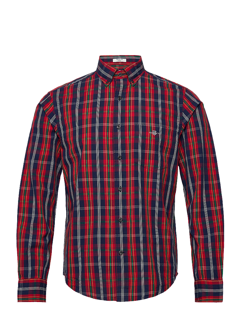 GANT - REG UT ARCHIVE POPLIN CHECK SHIRT - peruskauluspaidat - persian blue - 1