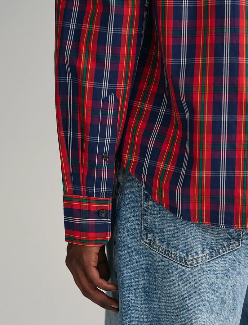 GANT - REG UT ARCHIVE POPLIN CHECK SHIRT - peruskauluspaidat - persian blue - 5