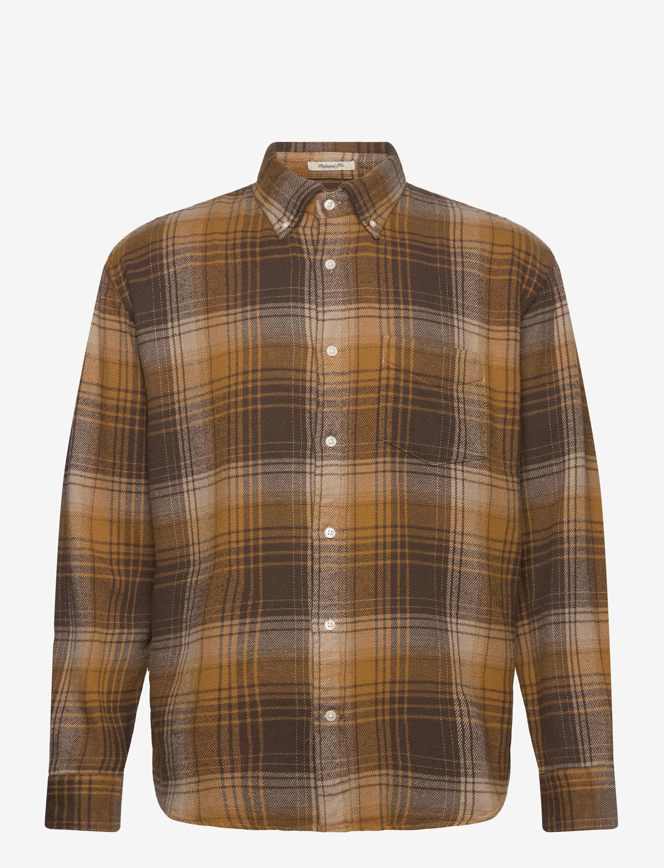 GANT - REL HEAVY FLANNEL CHECK SHIRT - woody brown - 1