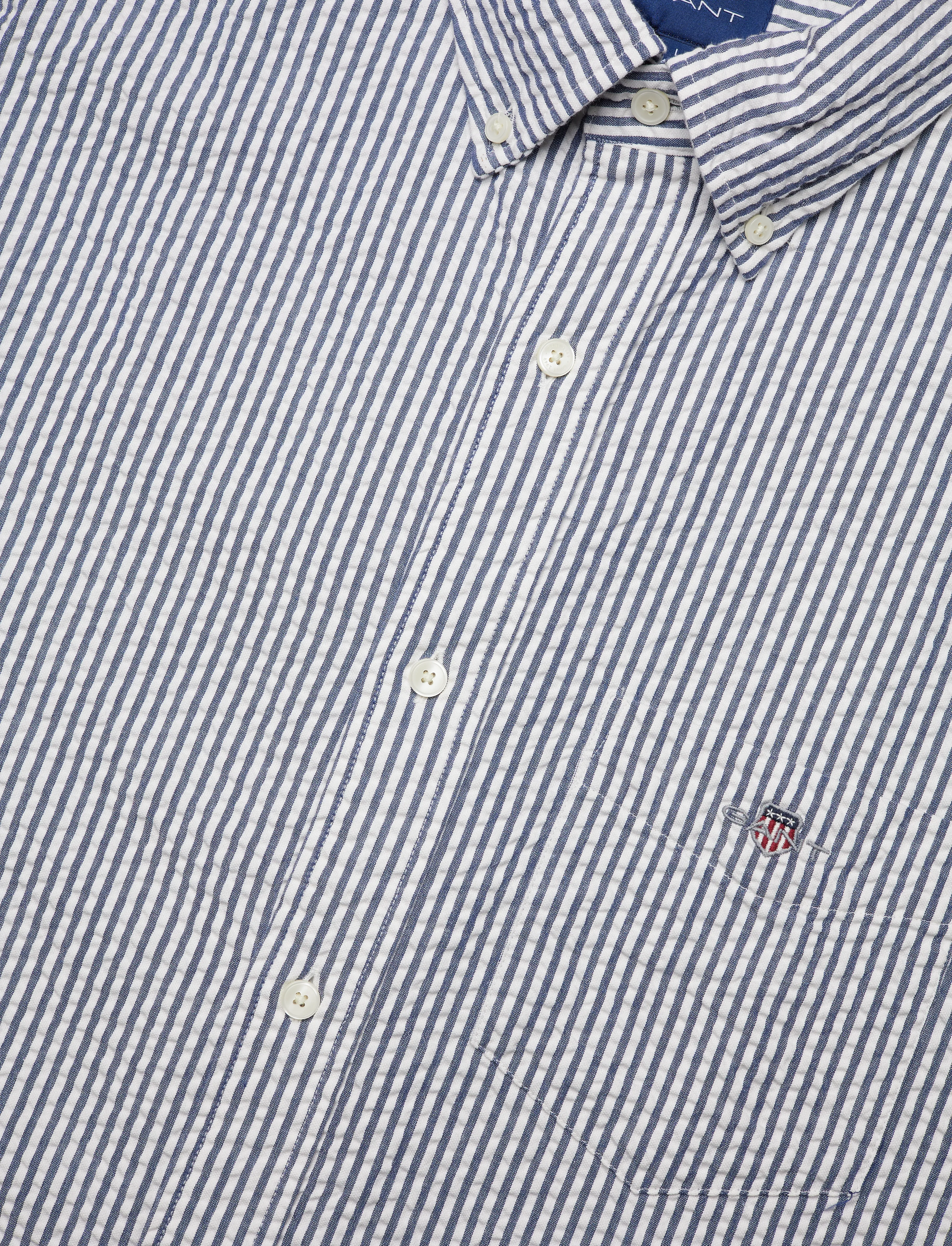GANT - REG UT SEERSUCKER SS SHIRT - evening blue - 2