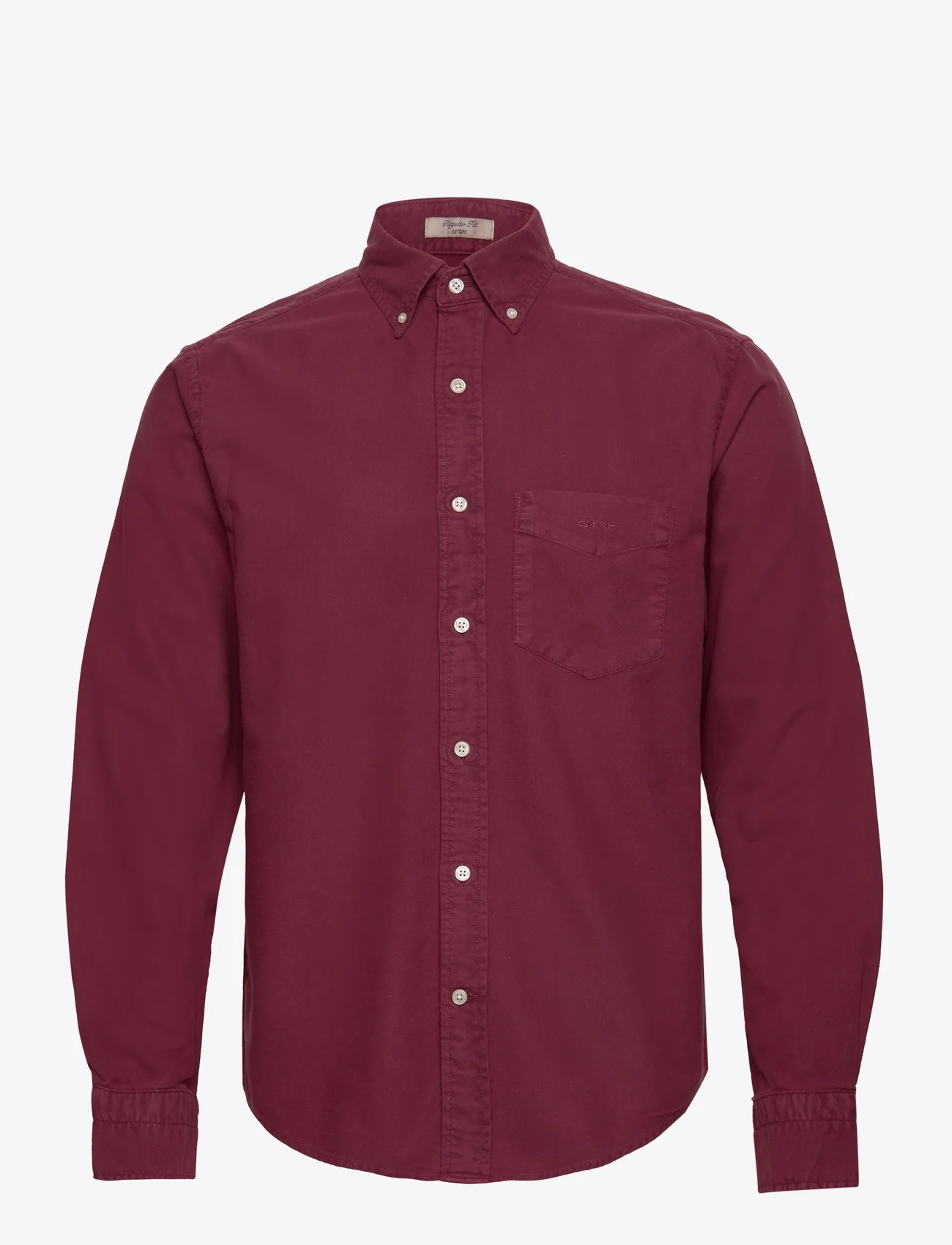 GANT - REG UT BRUSHED OXFORD SHIRT - oxford shirts - wine red - 0