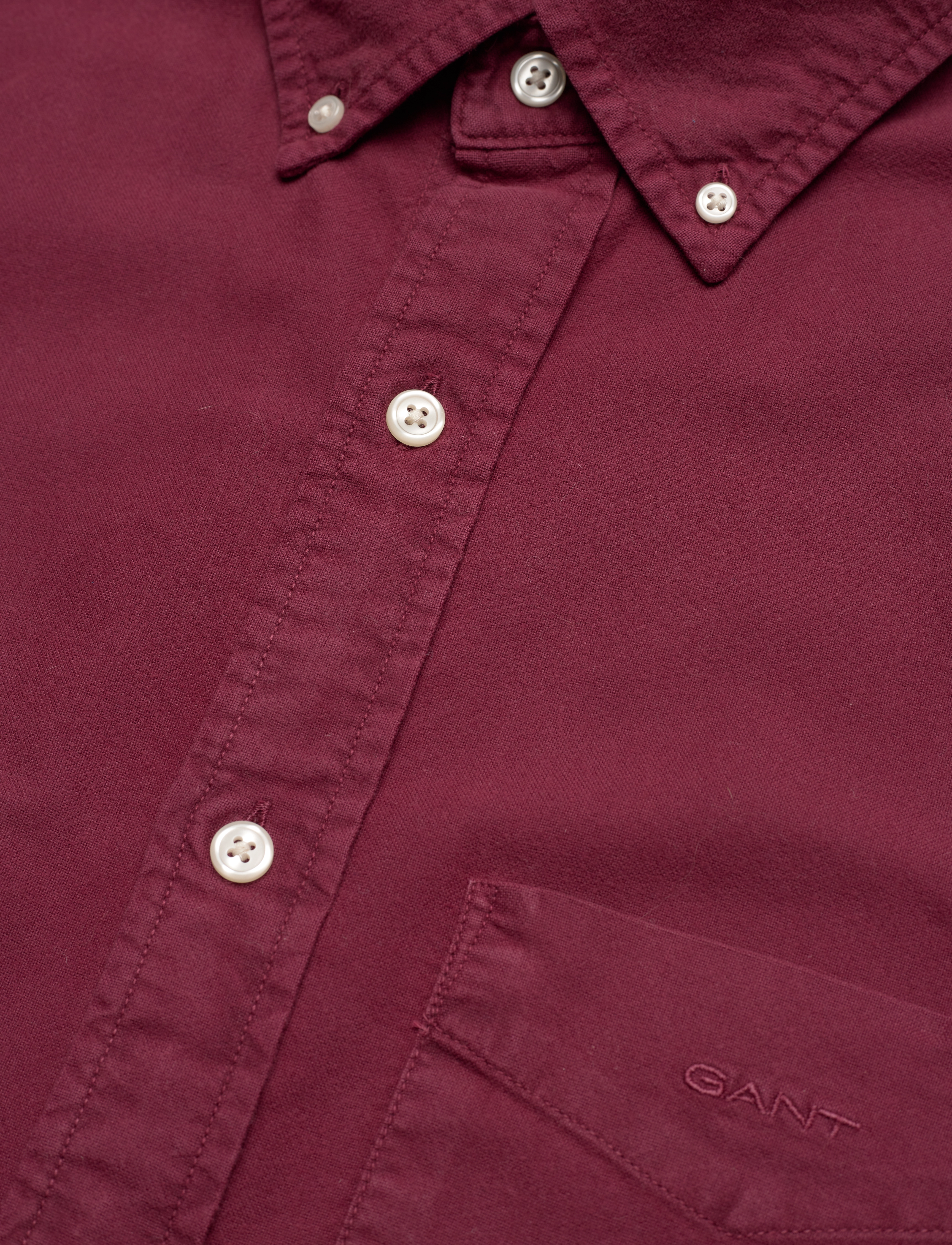GANT - REG UT BRUSHED OXFORD SHIRT - wine red - 3