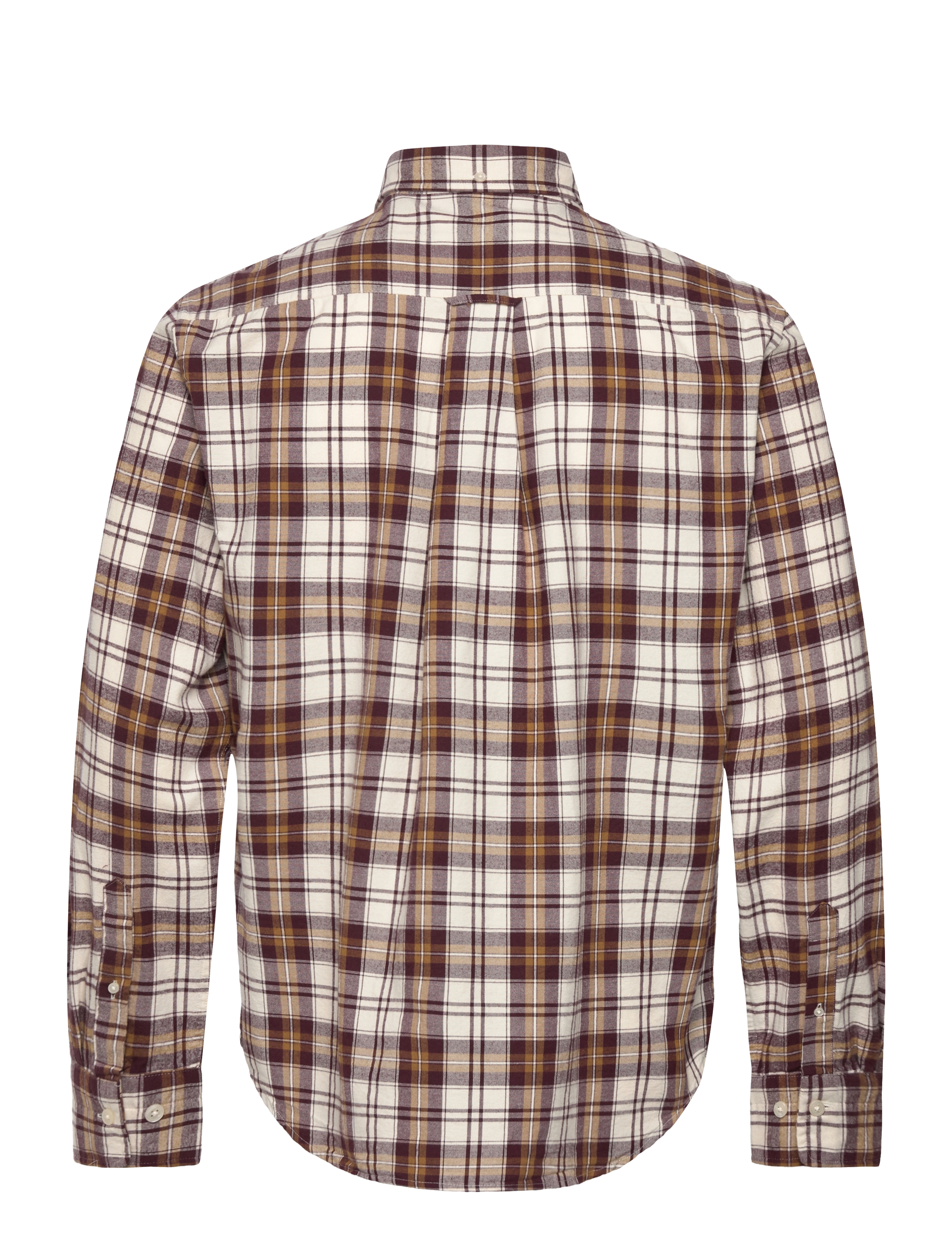 GANT - REG UT BRUSHED OXFORD CHECK SHIRT - mustard beige - 1