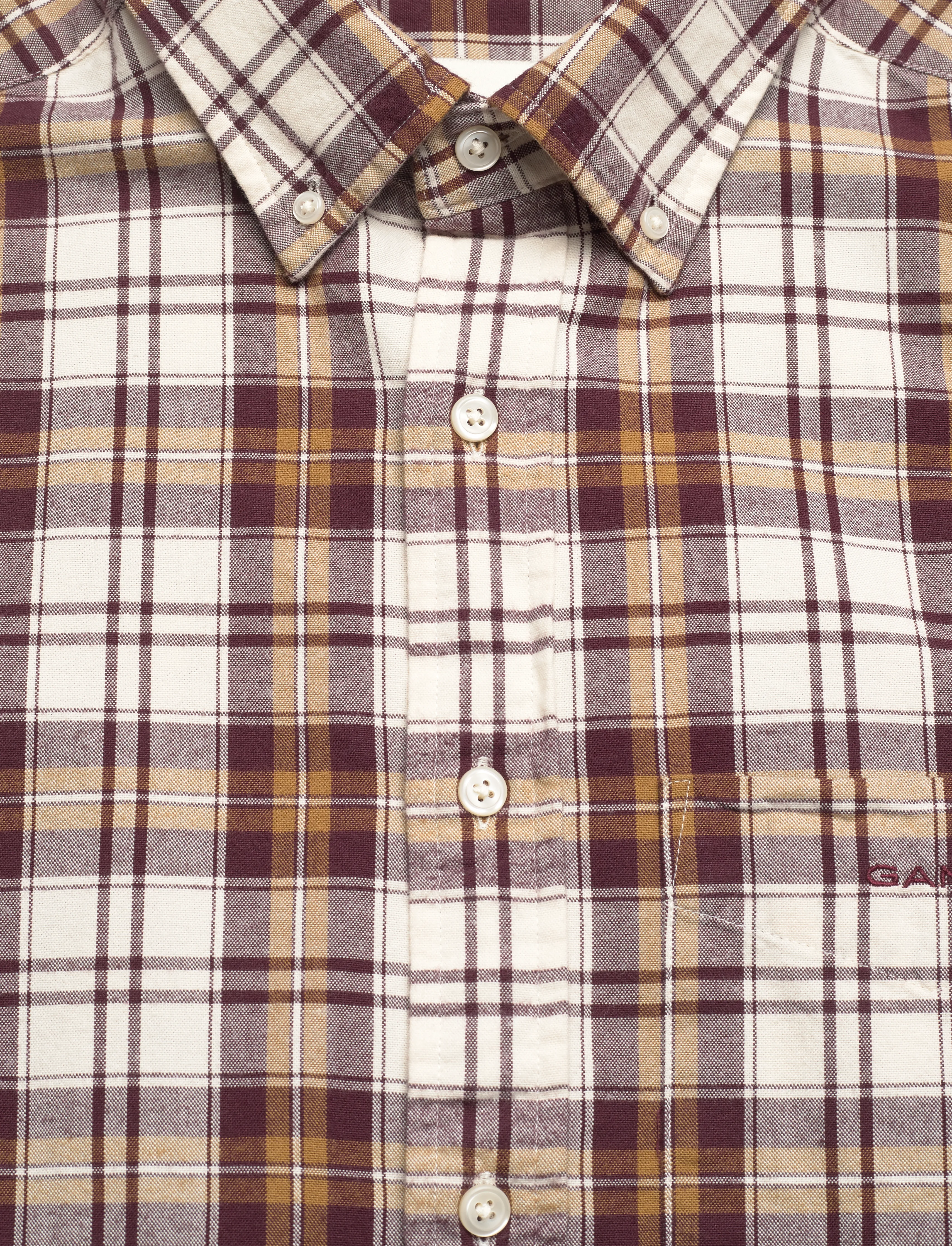 GANT - REG UT BRUSHED OXFORD CHECK SHIRT - mustard beige - 2