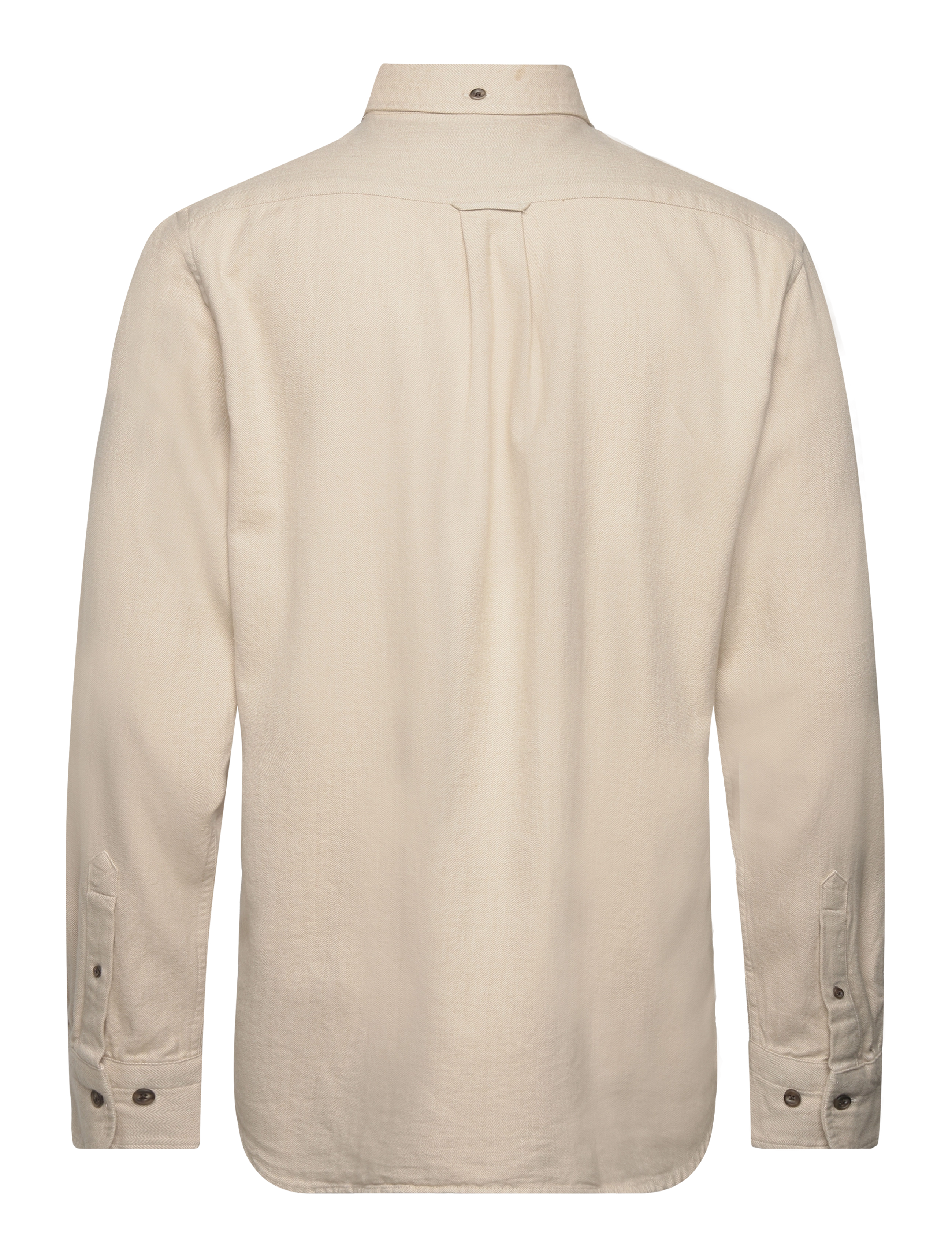 GANT - REG HERRINGBONE FLANNEL SHIRT - cold beige - 1
