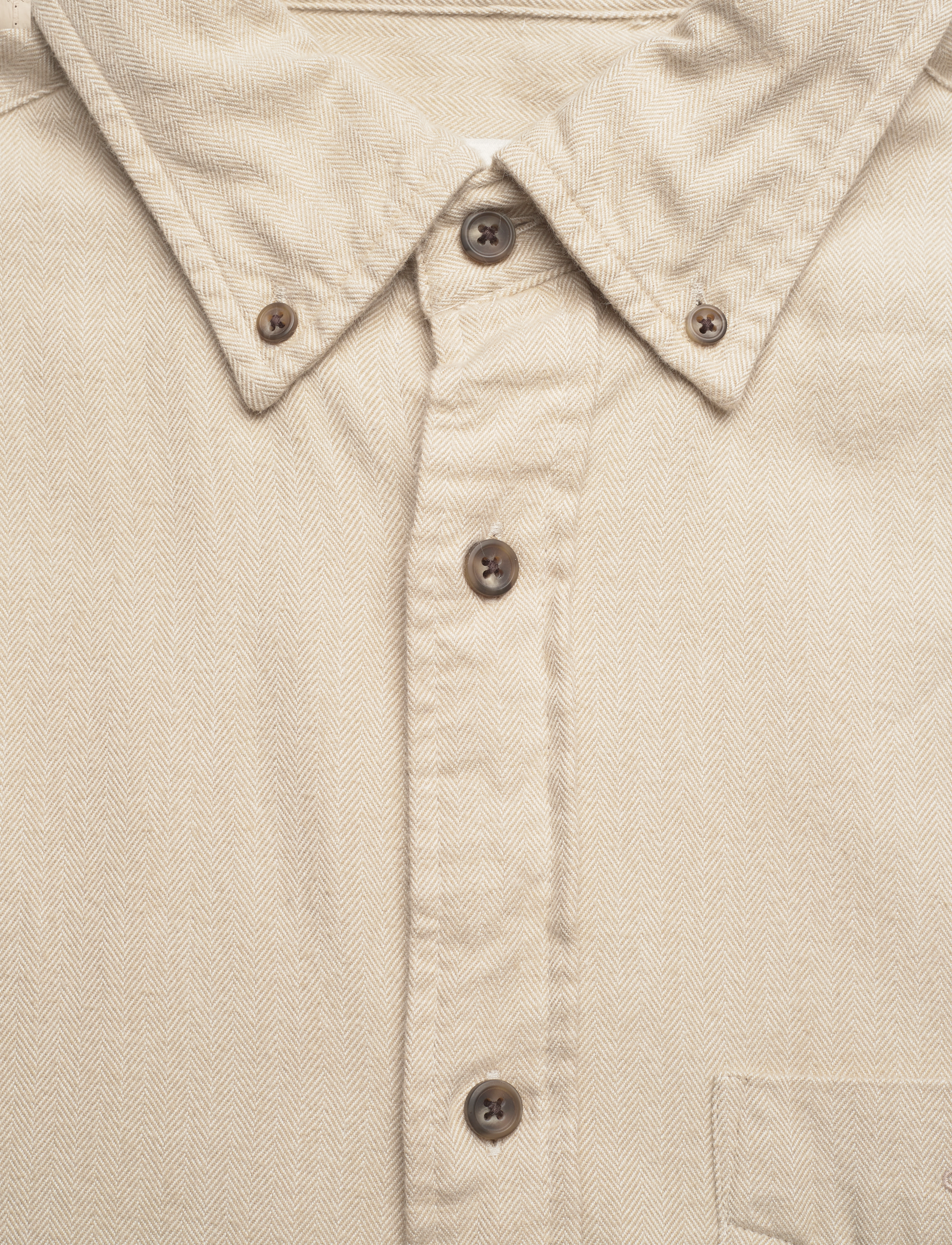 GANT - REG HERRINGBONE FLANNEL SHIRT - cold beige - 2