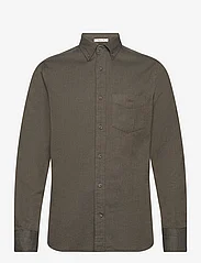 GANT - REG HERRINGBONE FLANNEL SHIRT - basic skjortor - dark cactus - 0