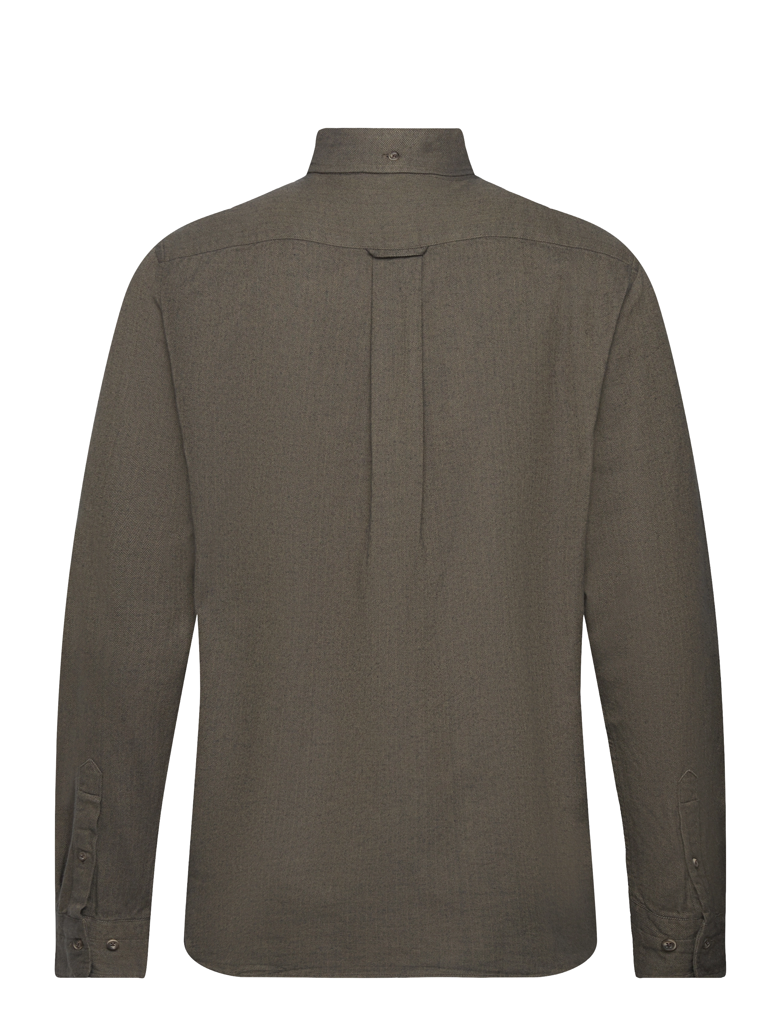 GANT - REG HERRINGBONE FLANNEL SHIRT - dark cactus - 1