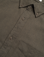 GANT - REG HERRINGBONE FLANNEL SHIRT - basic skjortor - dark cactus - 3