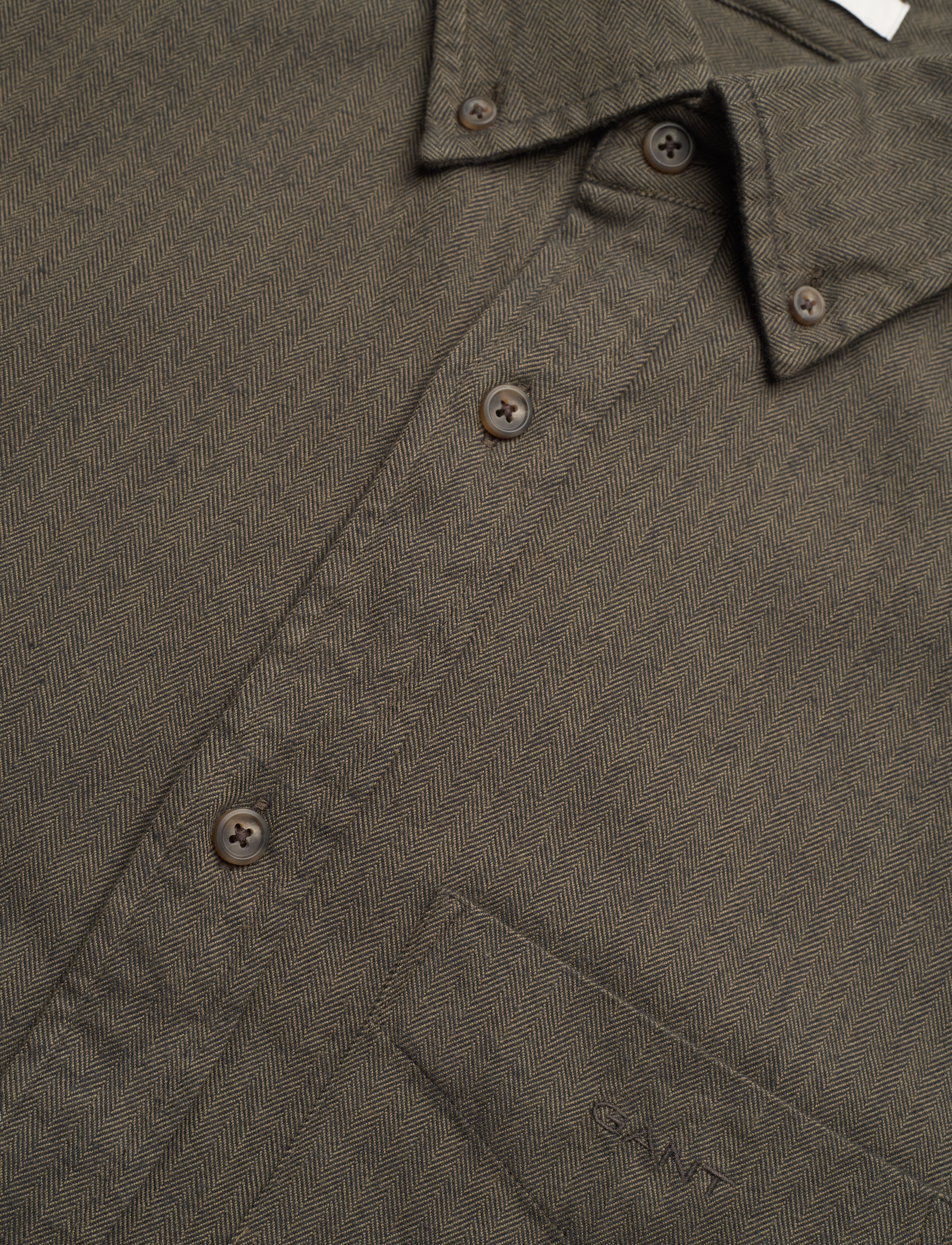 GANT - REG HERRINGBONE FLANNEL SHIRT - dark cactus - 3