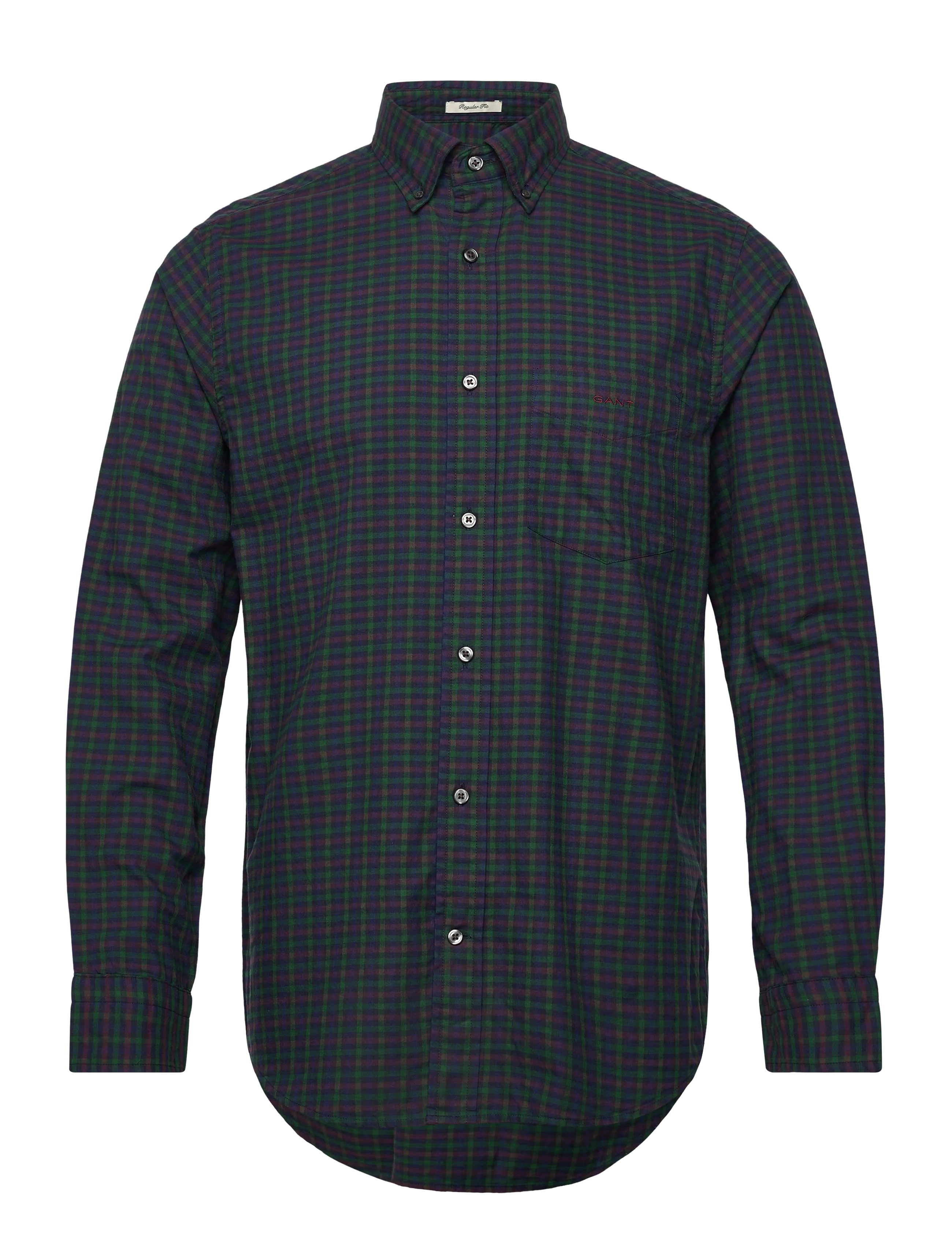 GANT REG TWILL MICRO MULTI CHECK SHIRT - Kläder - FOREST GREEN / navy