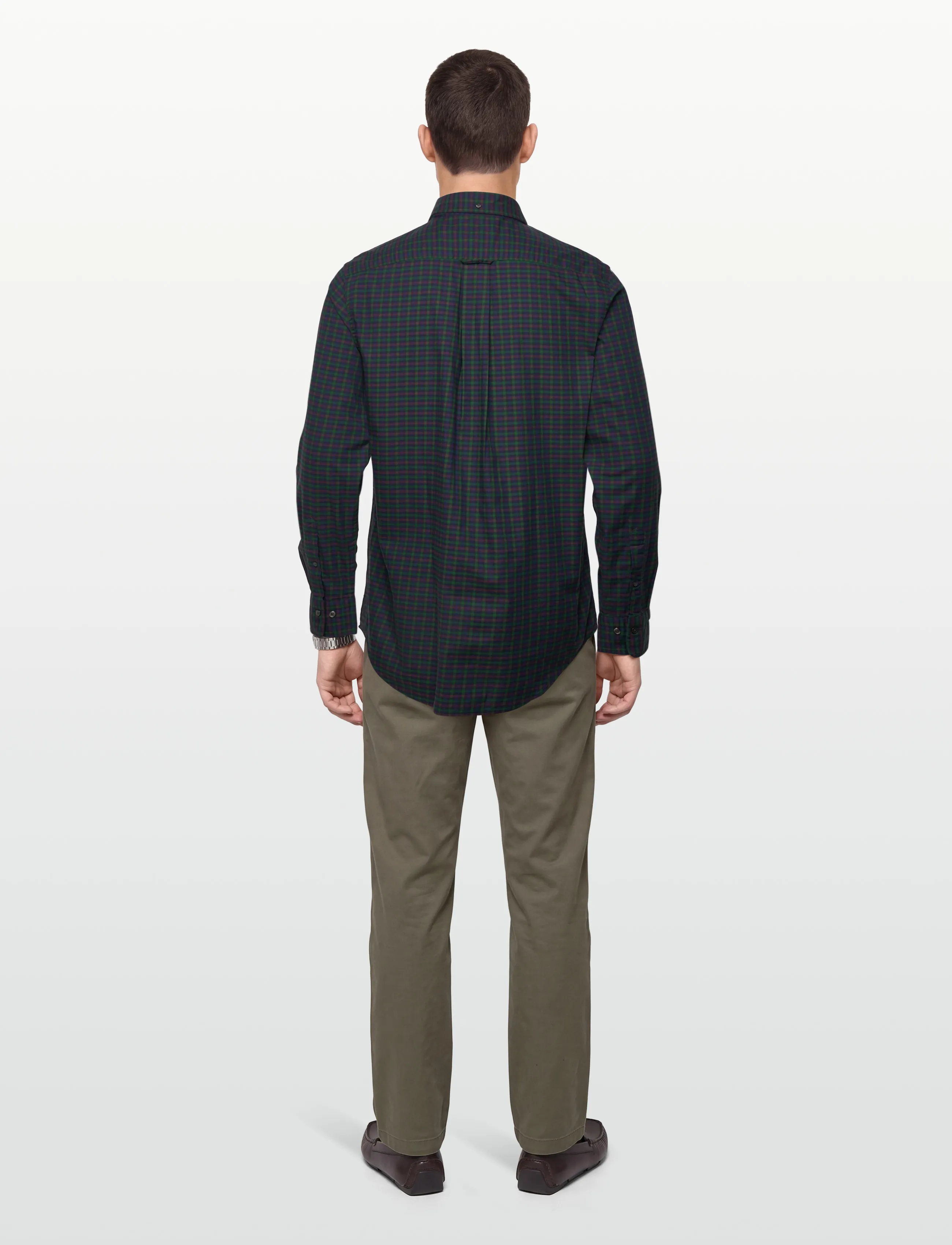 Gant - REG TWILL MICRO MULTI CHECK SHIRT - checkered shirts - forest green - 4