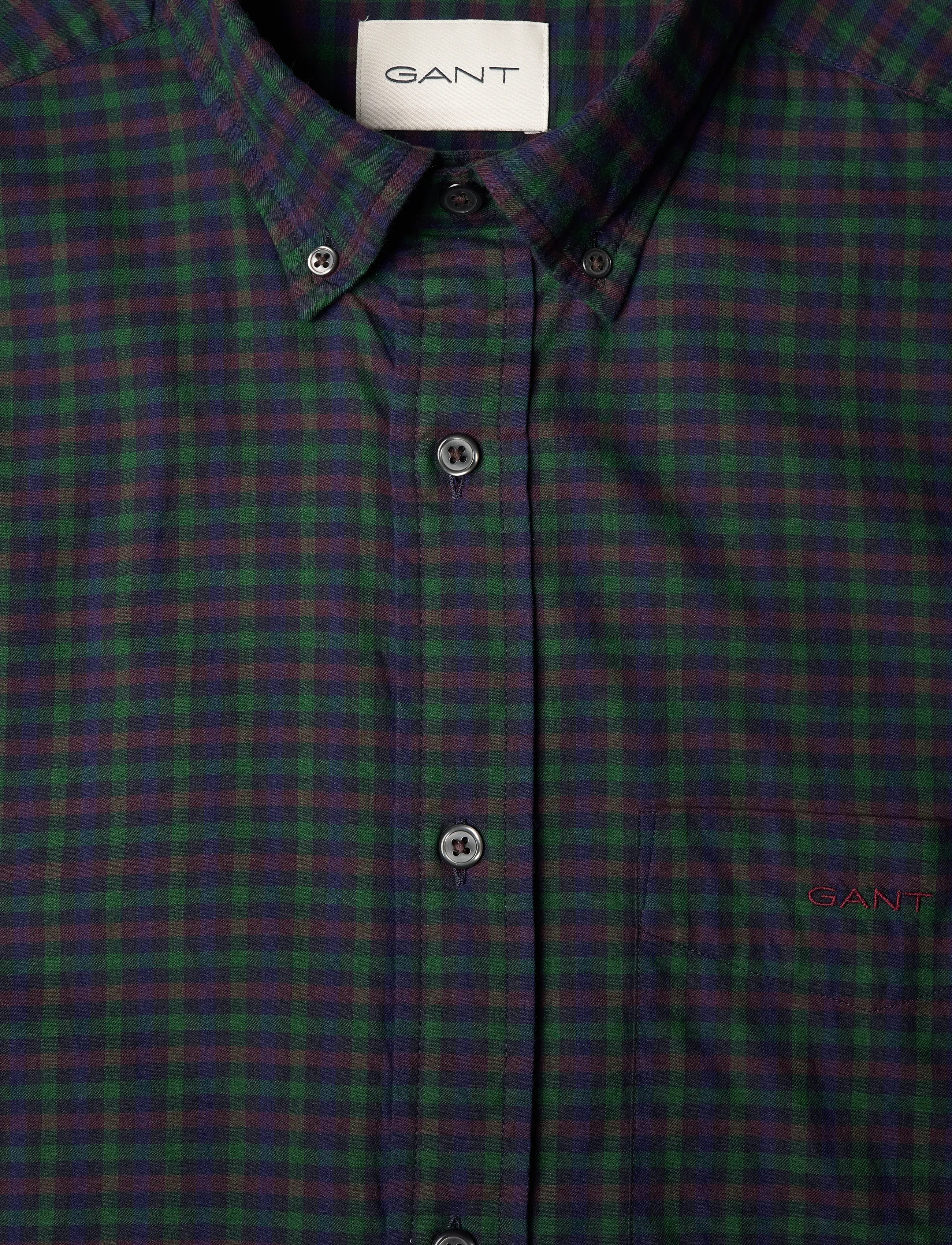 Gant - REG TWILL MICRO MULTI CHECK SHIRT - chemises à carreaux - forest green - 2