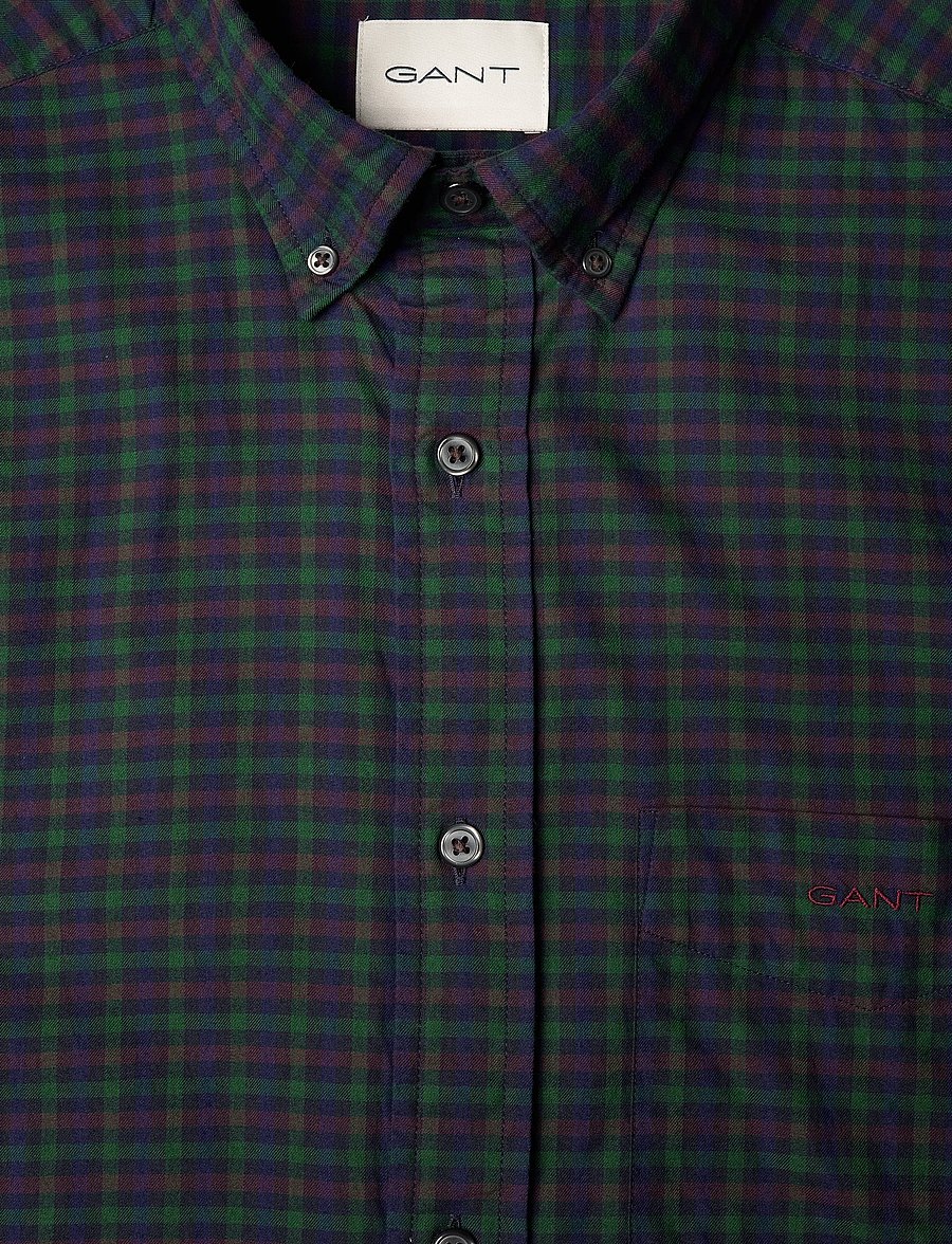 Gant - REG TWILL MICRO MULTI CHECK SHIRT - chemises à carreaux - forest green - 2