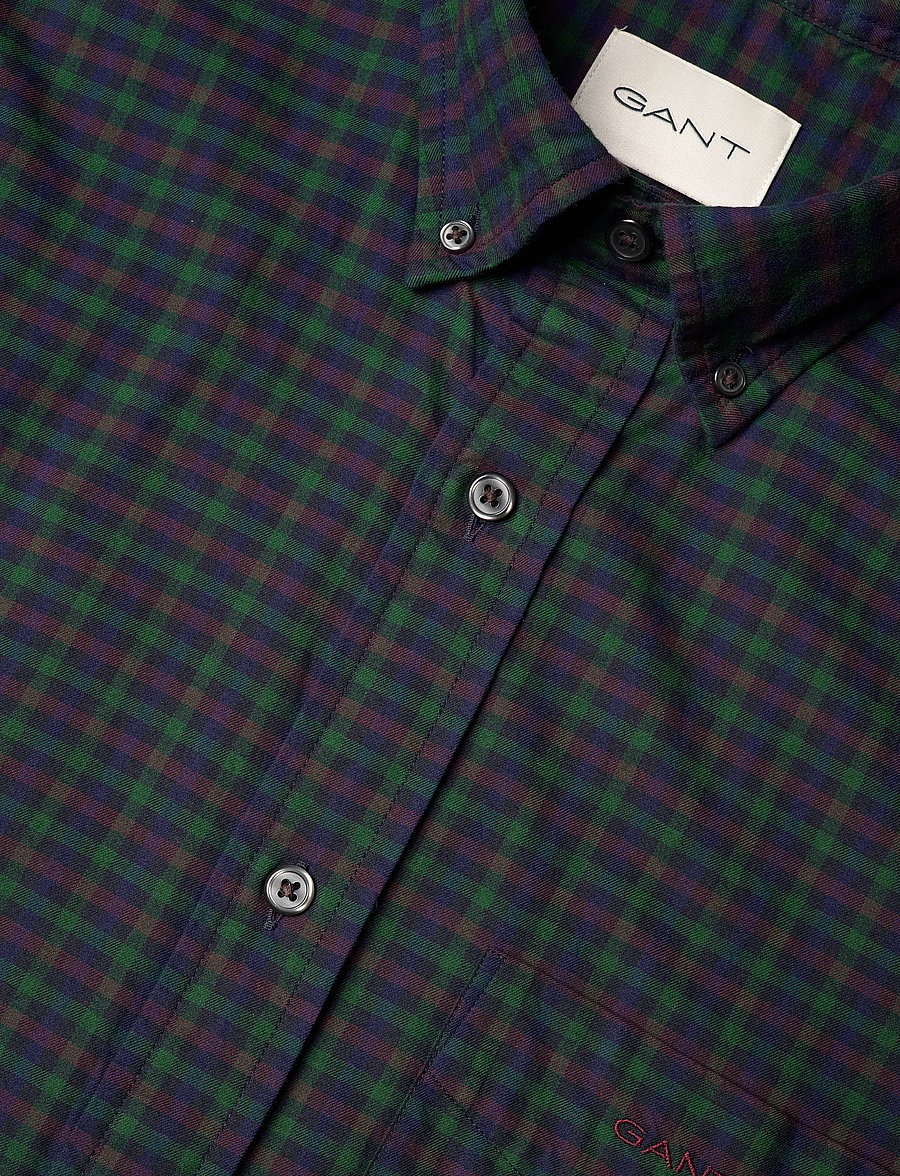 Gant - REG TWILL MICRO MULTI CHECK SHIRT - chemises à carreaux - forest green - 3