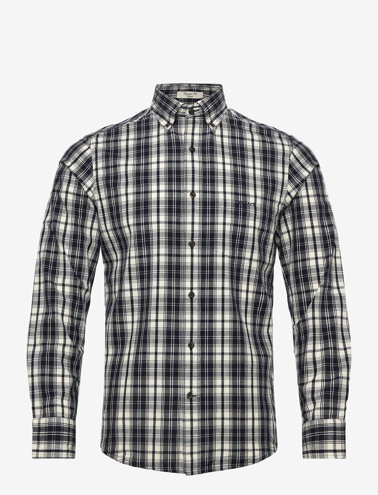 GANT - REG ARCHIVE POPLIN PLAID SHIRT - basic skjorter - cream - 1