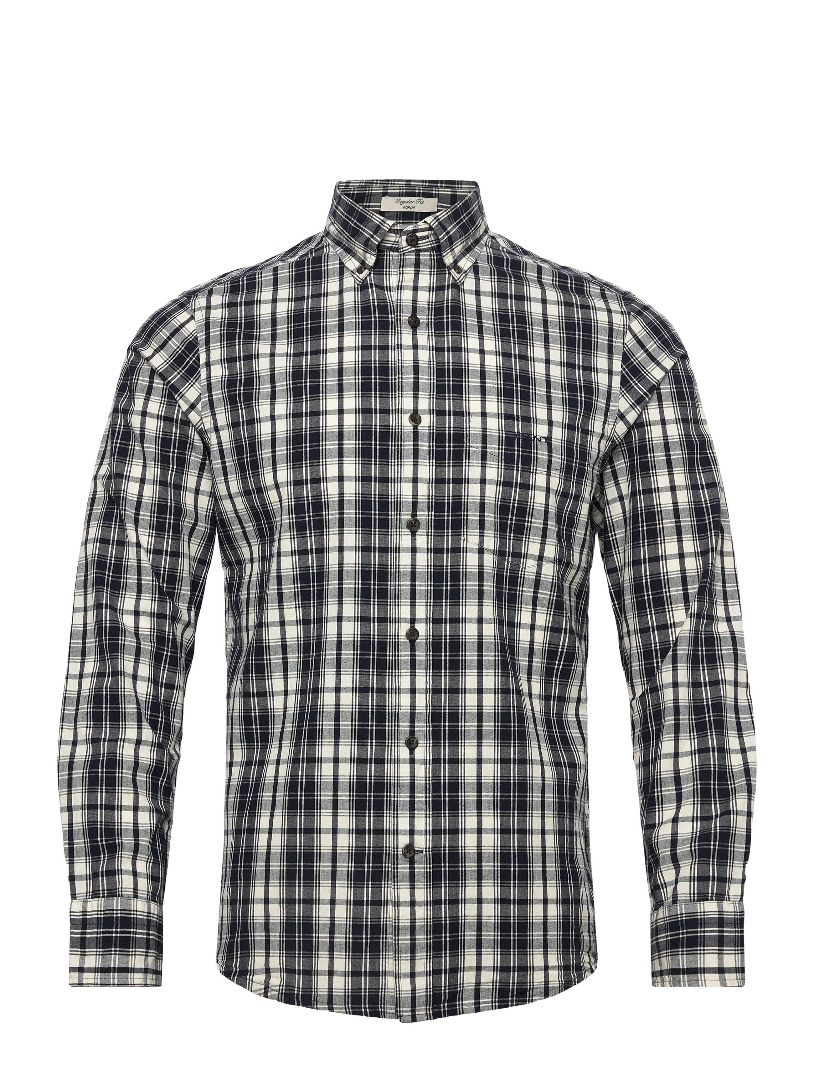 Gant REG ARCHIVE POPLIN PLAID SHIRT - Krekli - CREAM / multi