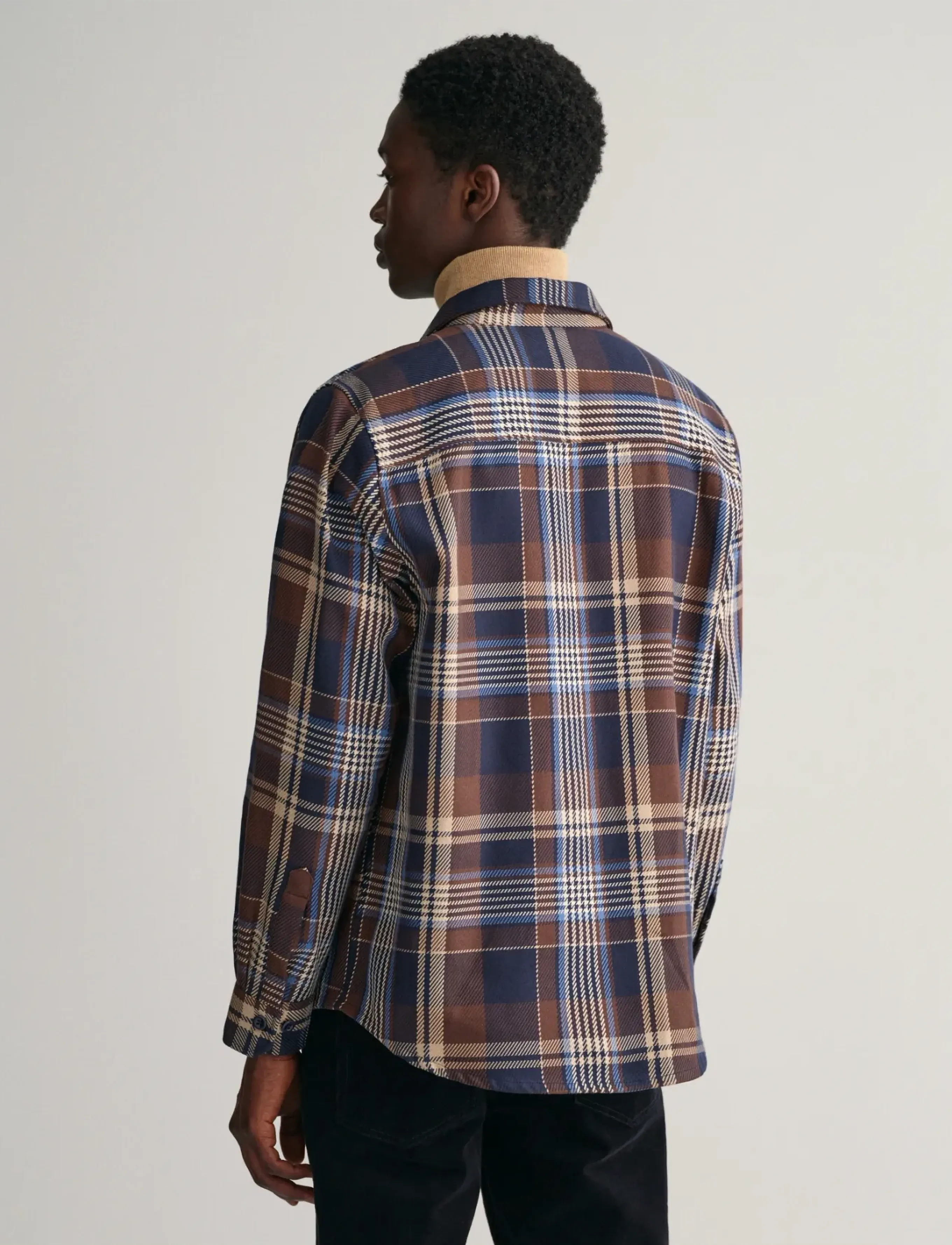 GANT - HEAVY TWILL CHECK OVERSHIRT - marine - 3