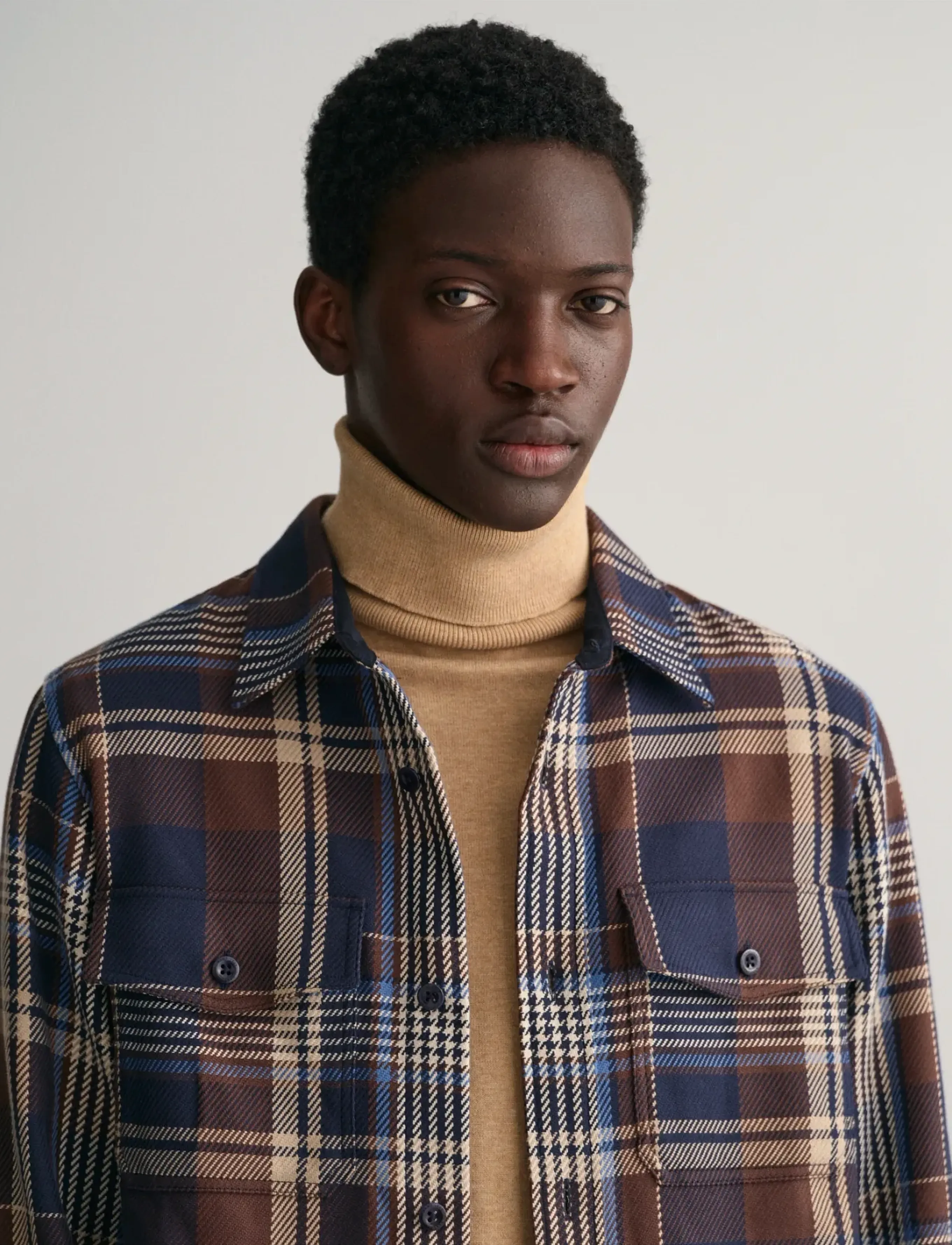 GANT - HEAVY TWILL CHECK OVERSHIRT - marine - 4