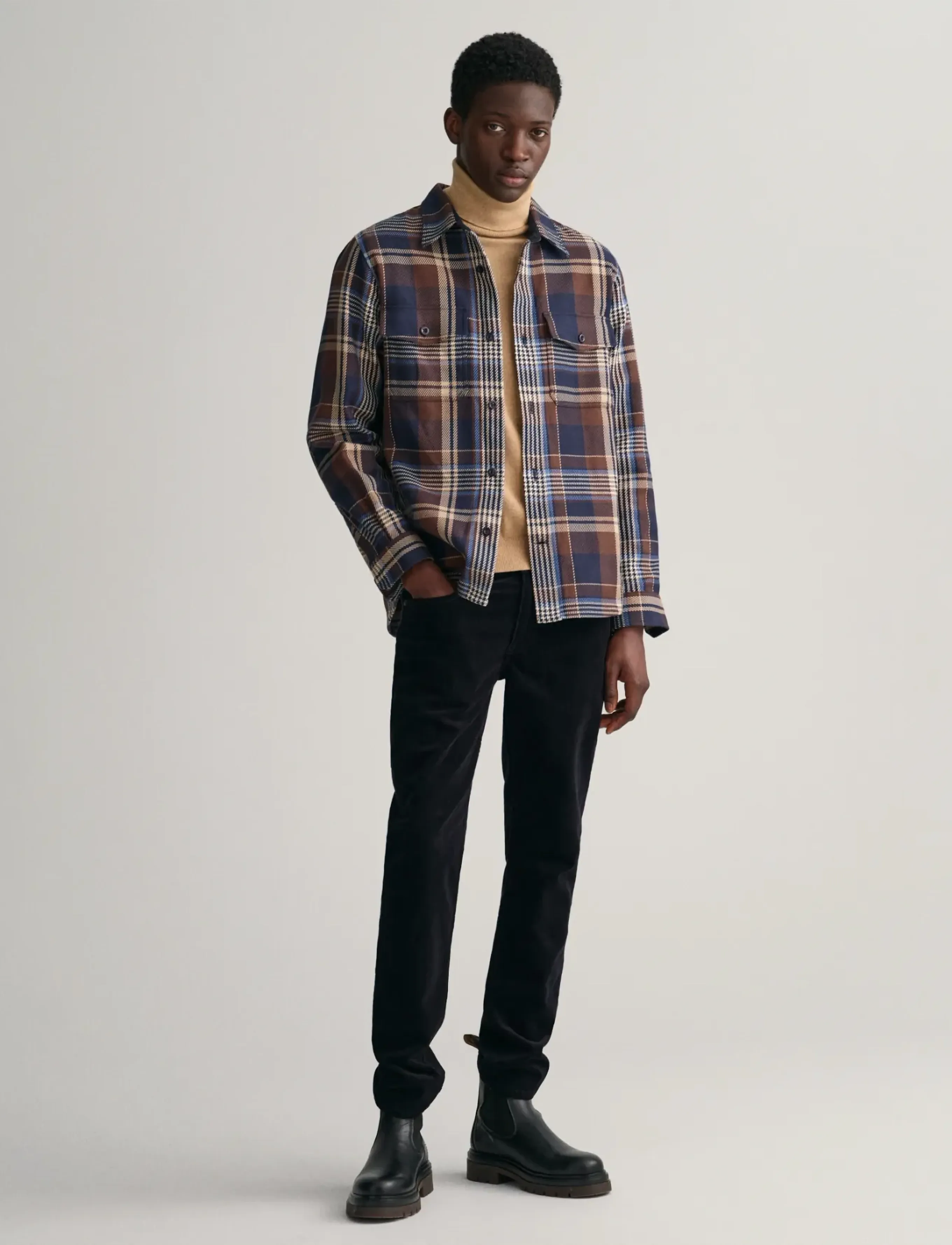 GANT - HEAVY TWILL CHECK OVERSHIRT - marine - 5