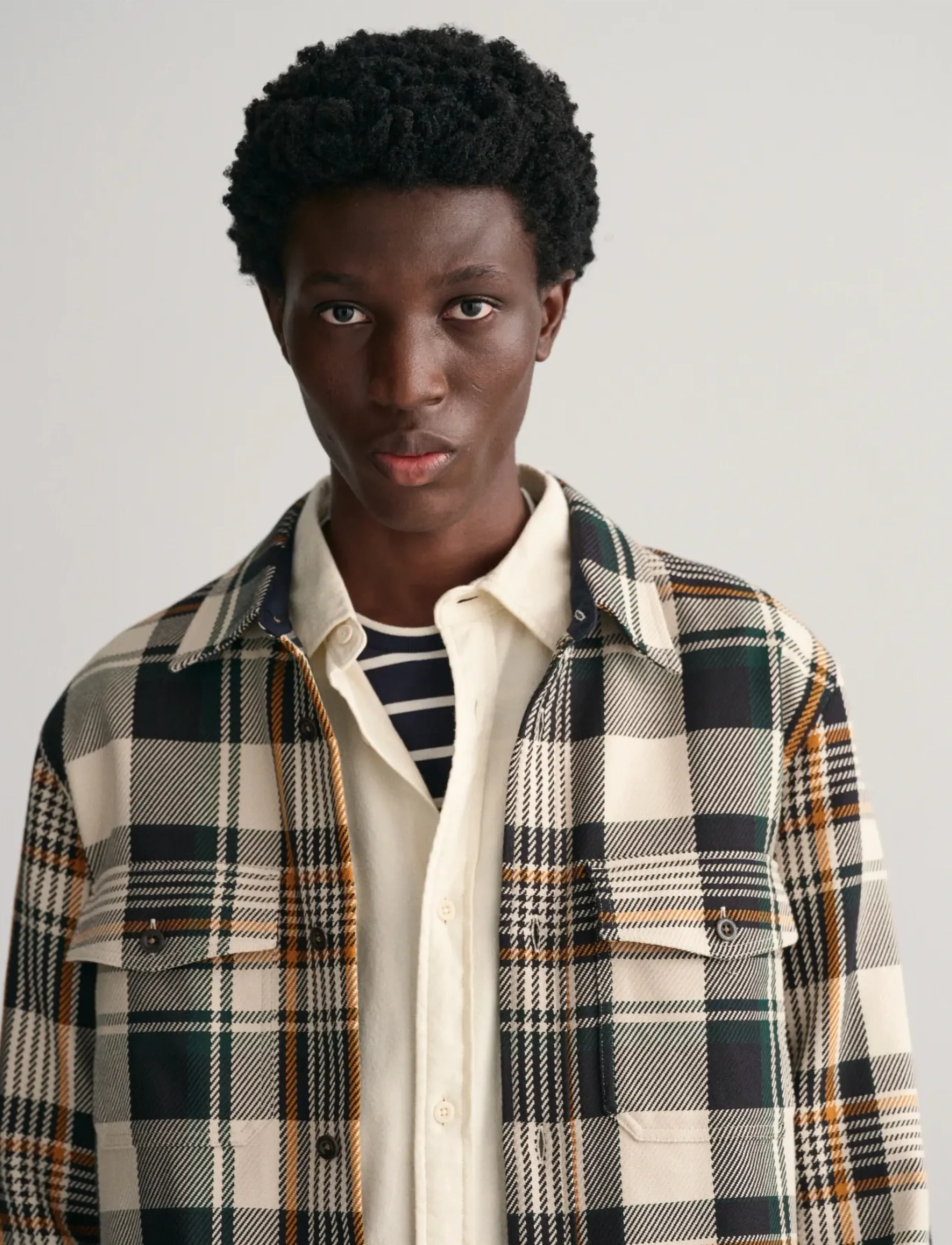 GANT - HEAVY TWILL CHECK OVERSHIRT - putty - 4